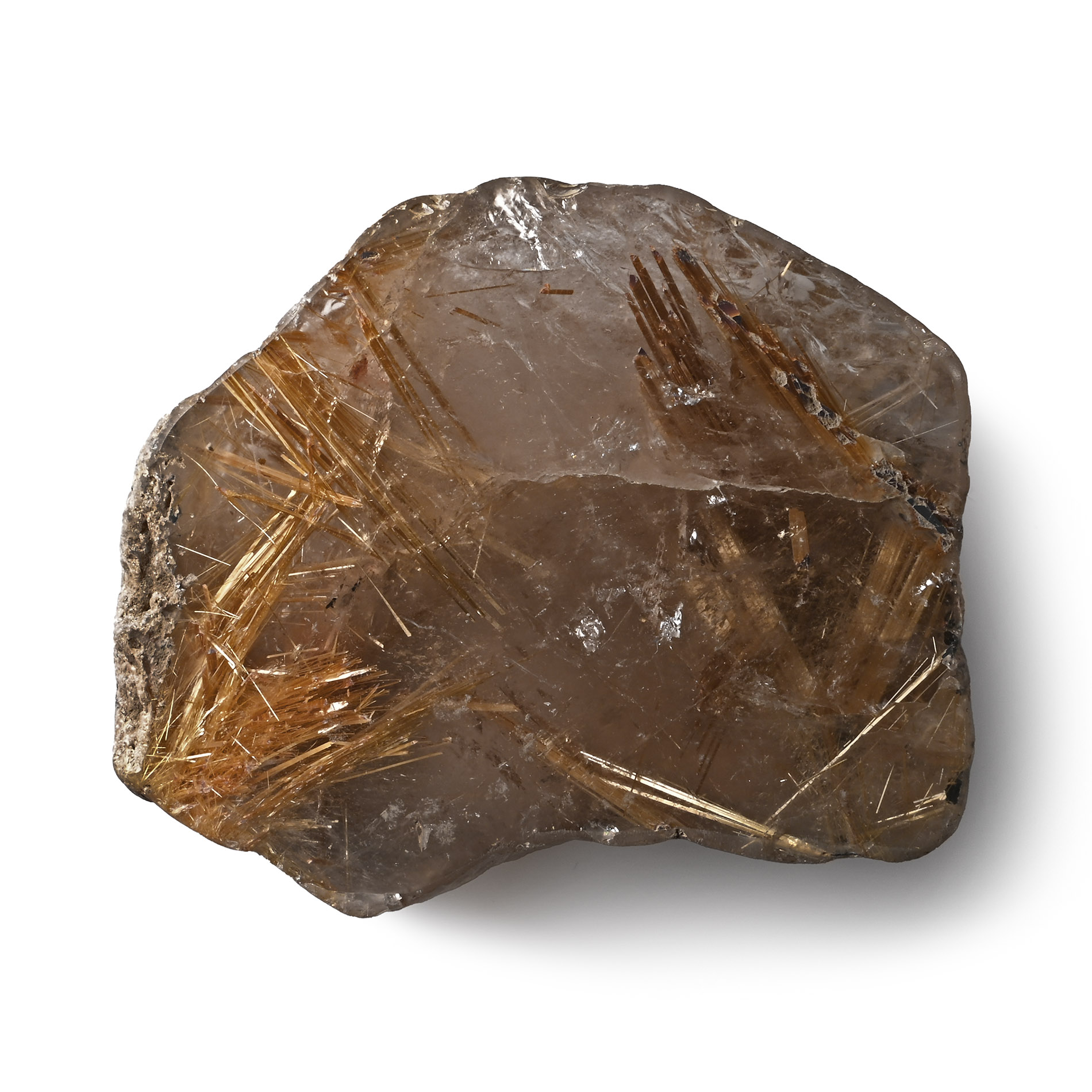 Historic Cut and Polished Rutilated Quartz Crystal Mineral Specimen