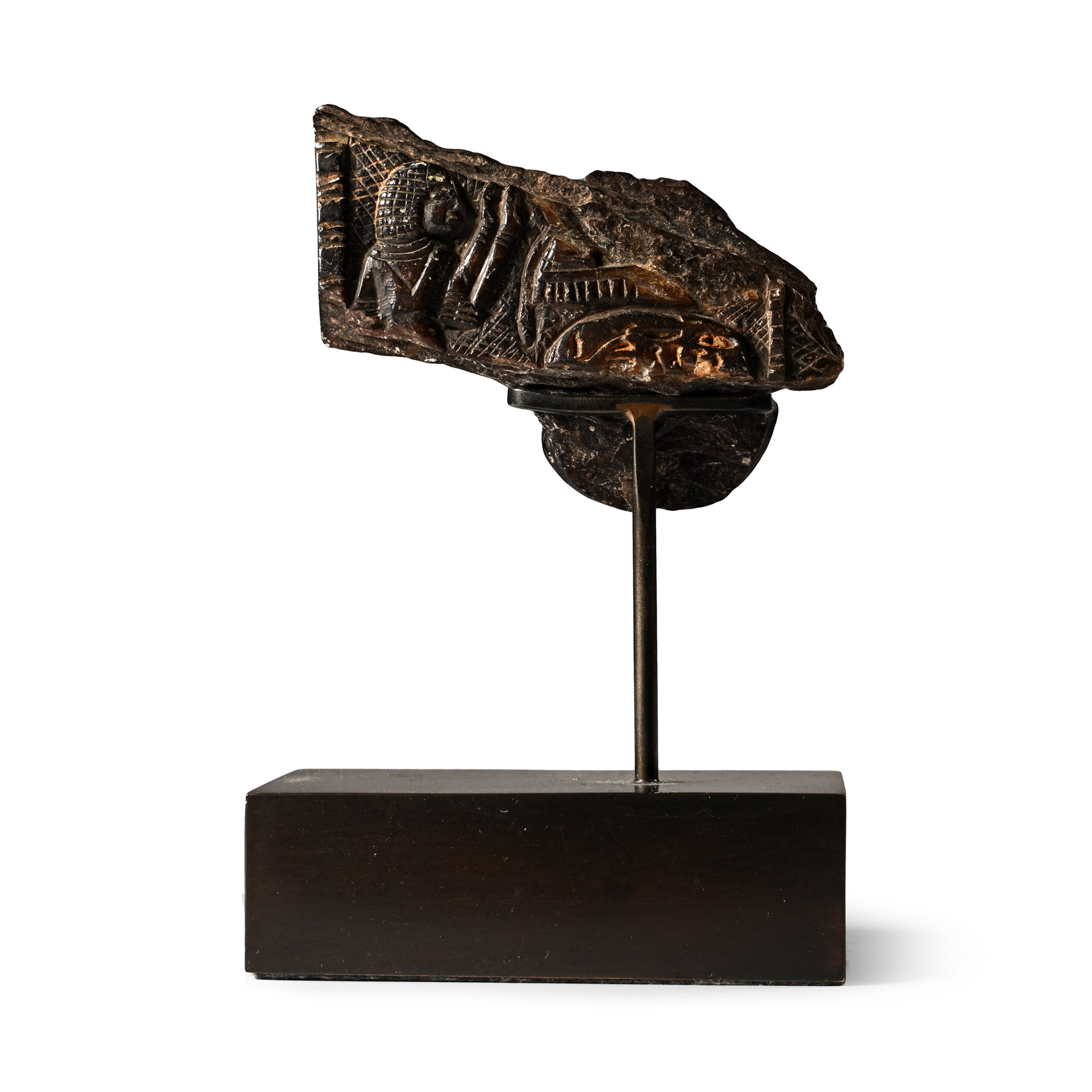 Egyptian Steatite Fragmentary Pectoral with Central Scarab Element