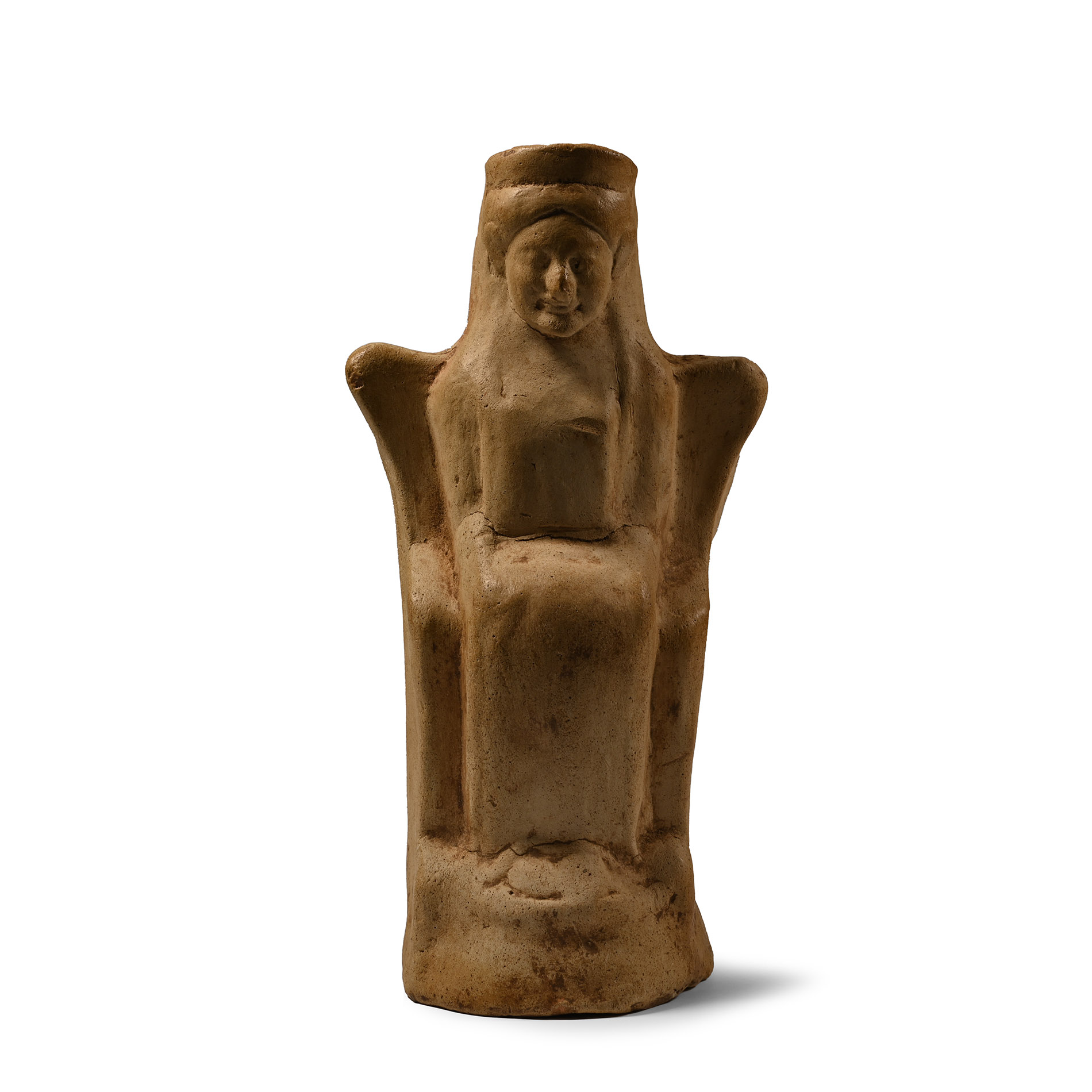 Archaic Greek Terracotta Seated Goddess