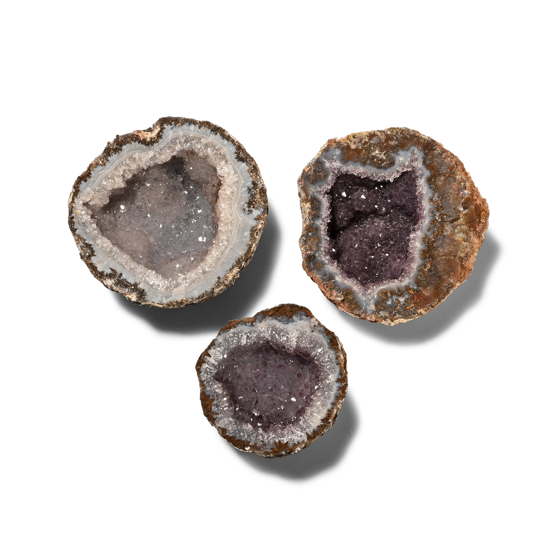 Large Cut and Polished Agate Crystal Geode Half Collection [3]