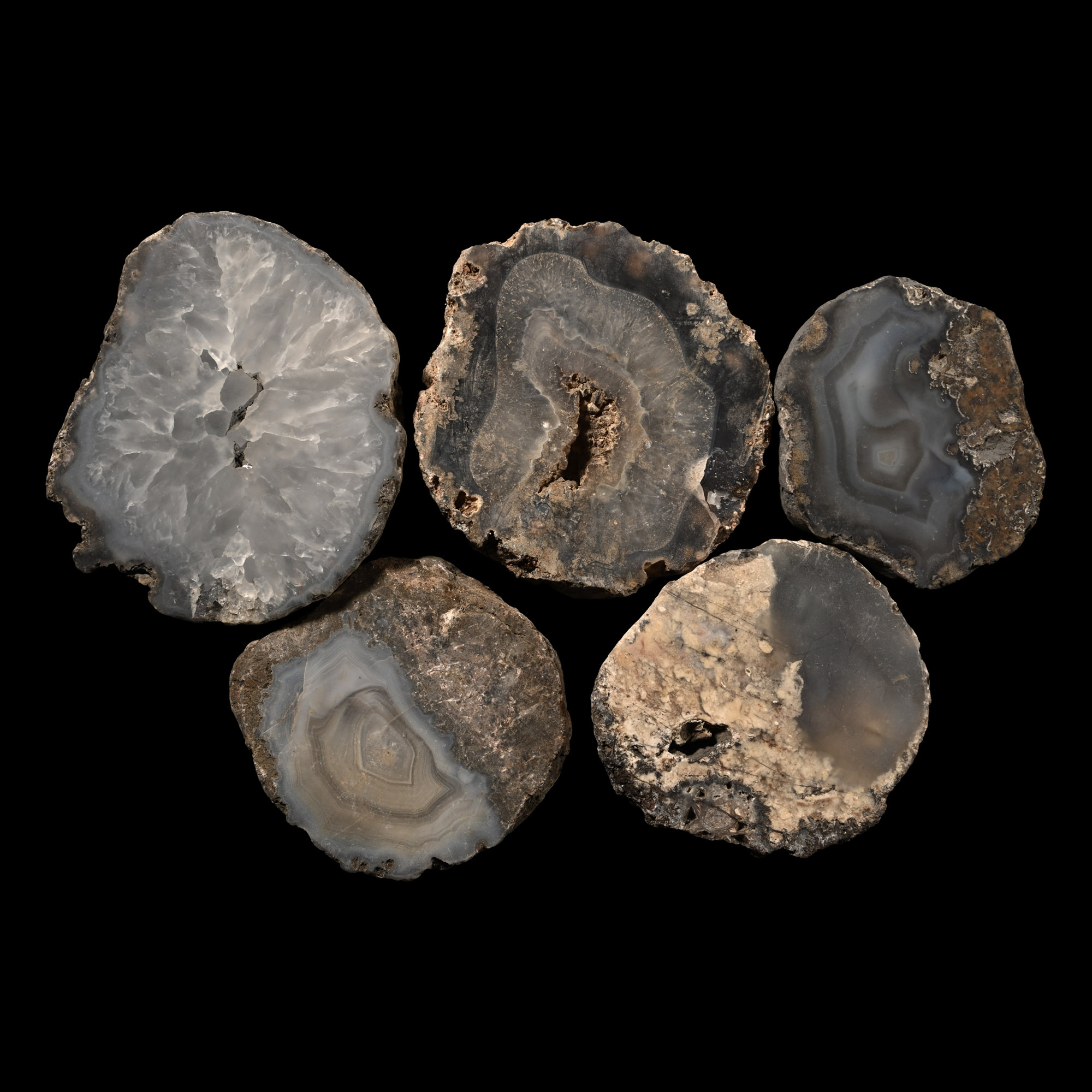 Large Cut Agate Crystal Geode Half Collection [5]