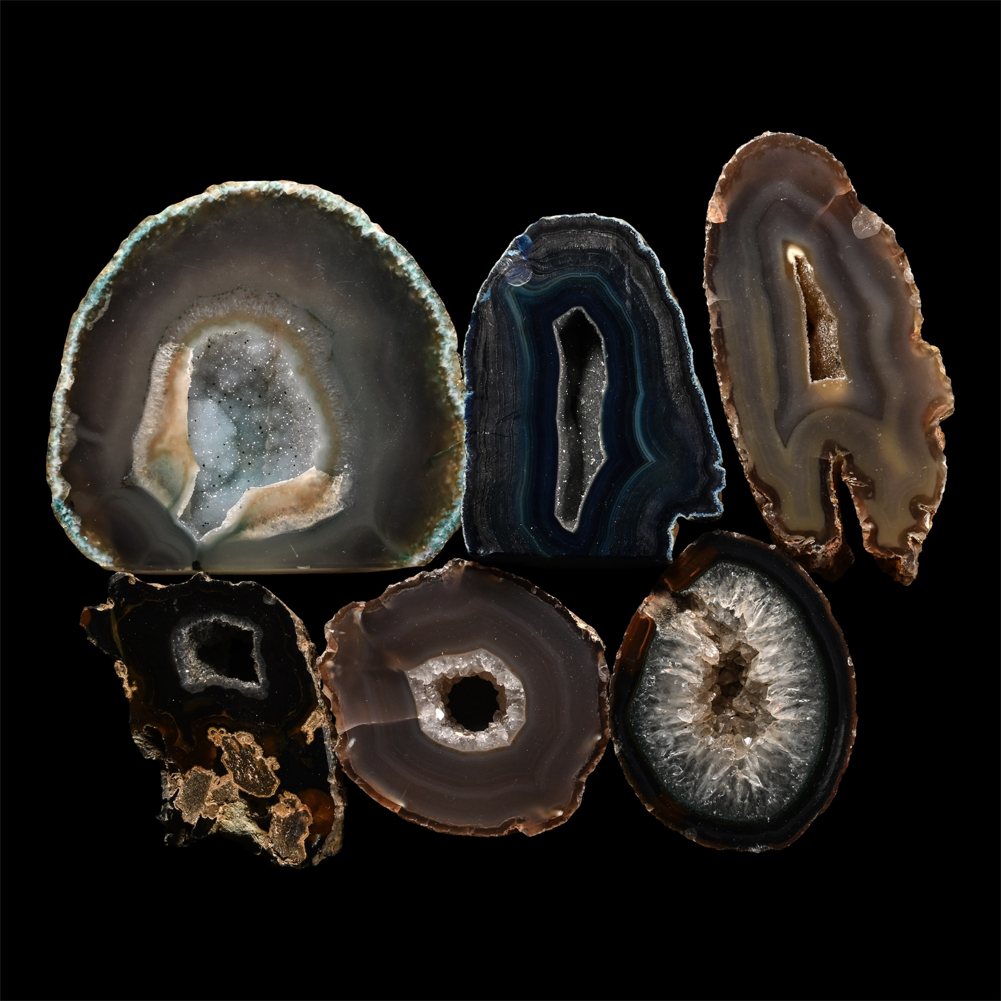 Thick Cut and Polished Agate Slice Collection [6]