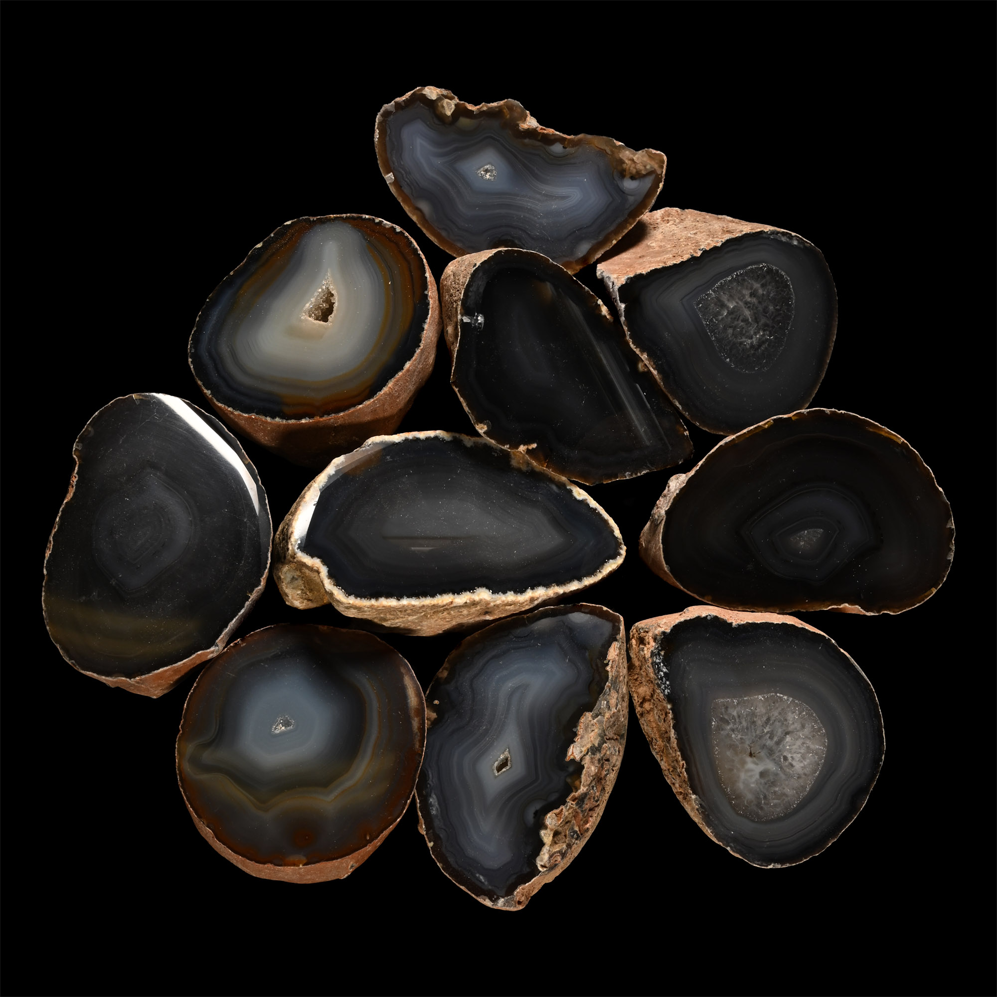 Cut and Polished Agate Geode Half Collection [10]