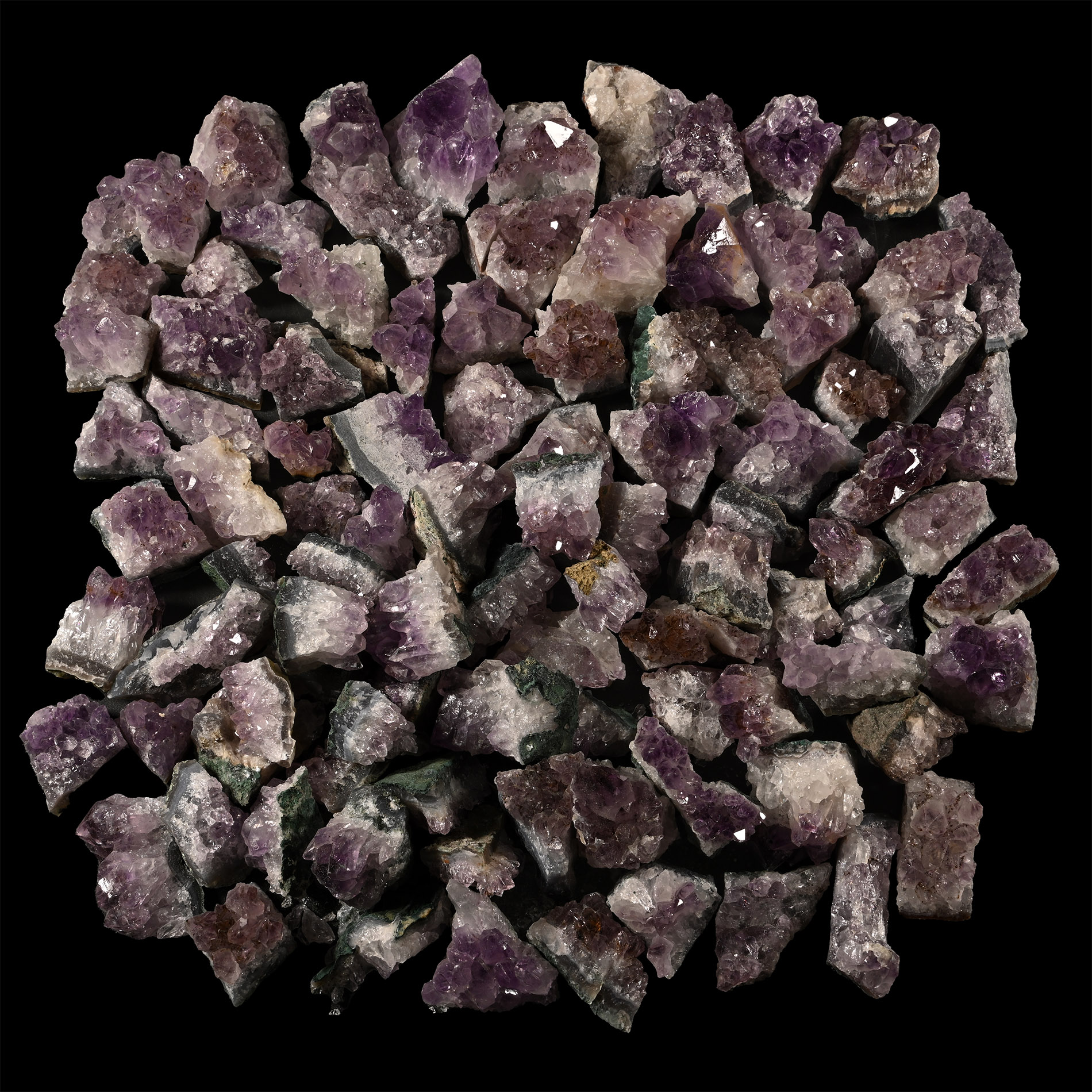 Purple Amethyst Crystal Geode Specimen Group [100]