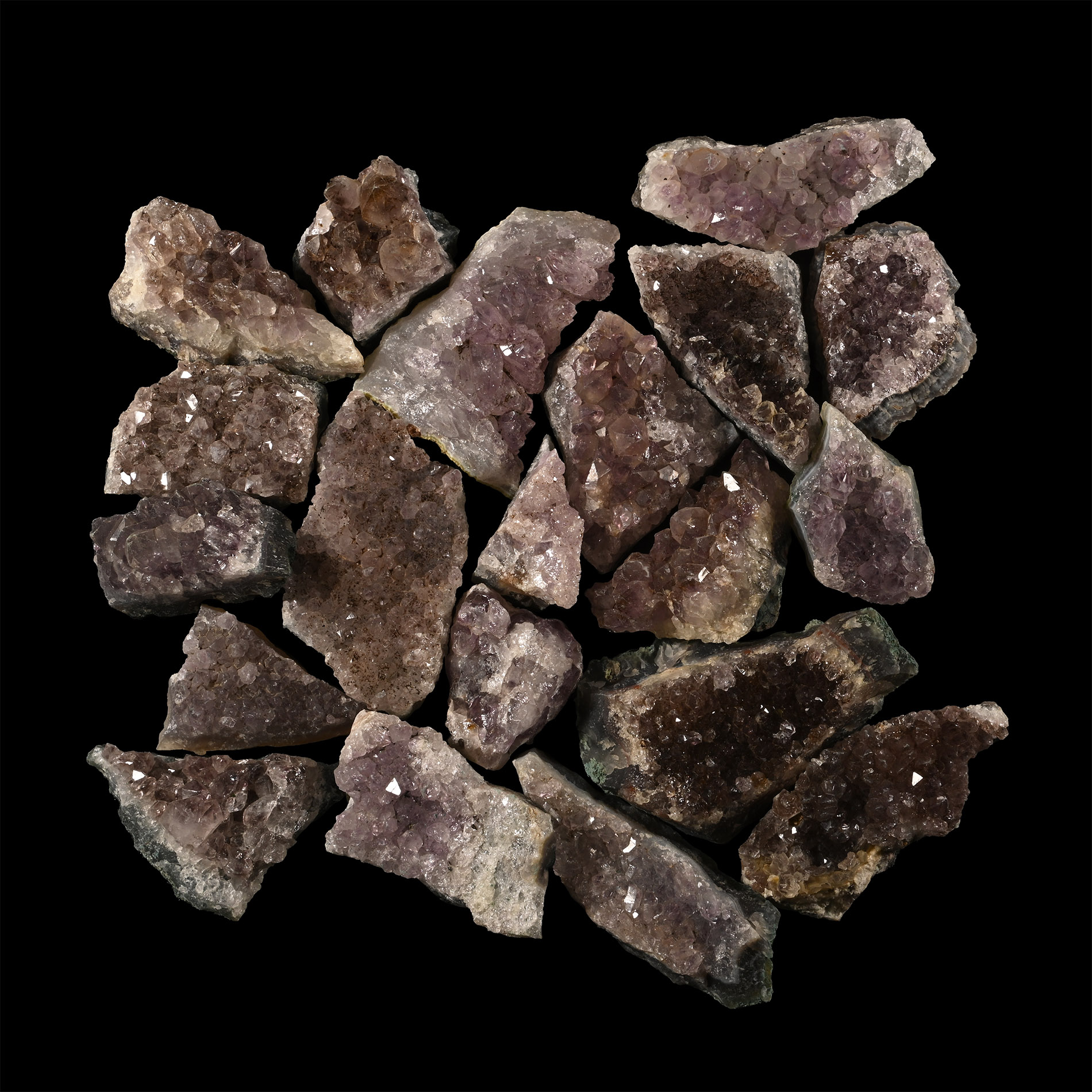 Purple Amethyst Crystal Geode Specimen Group [20]