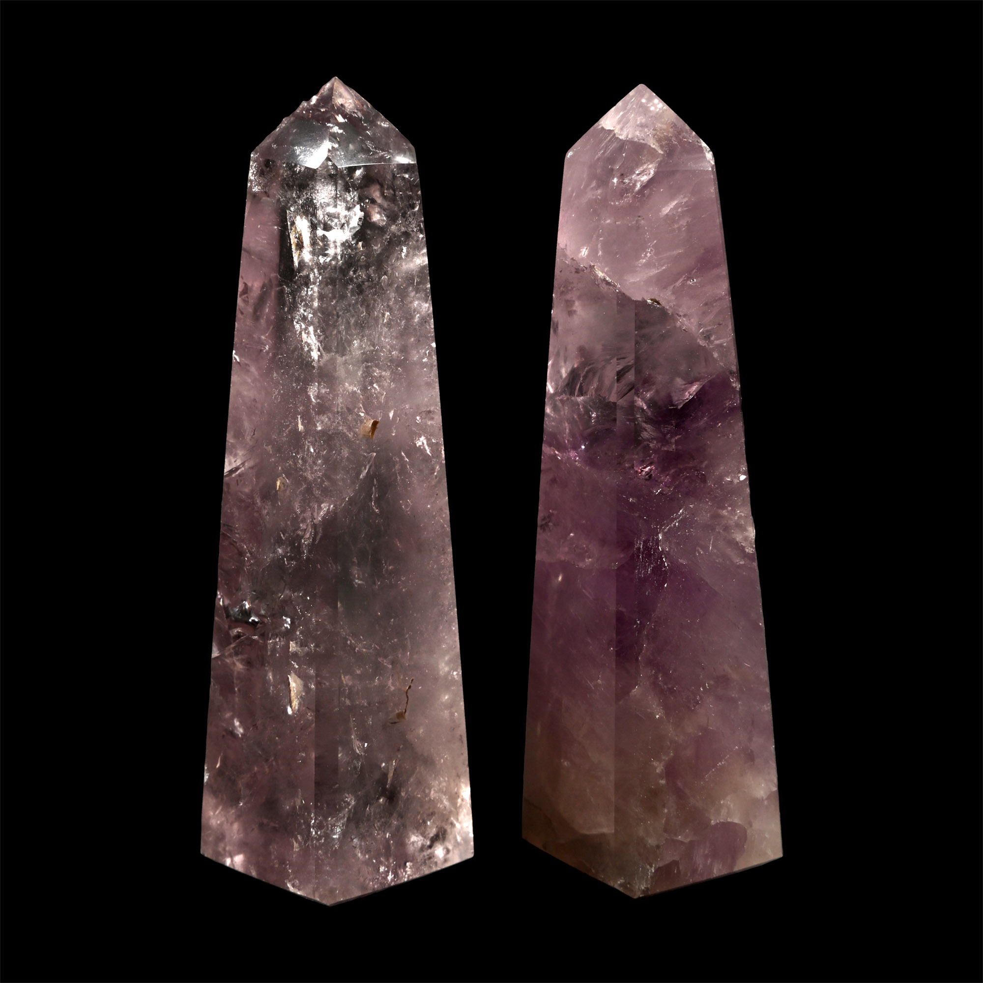 Cut and Polished Amethyst Crystal Obelisk Group [2]