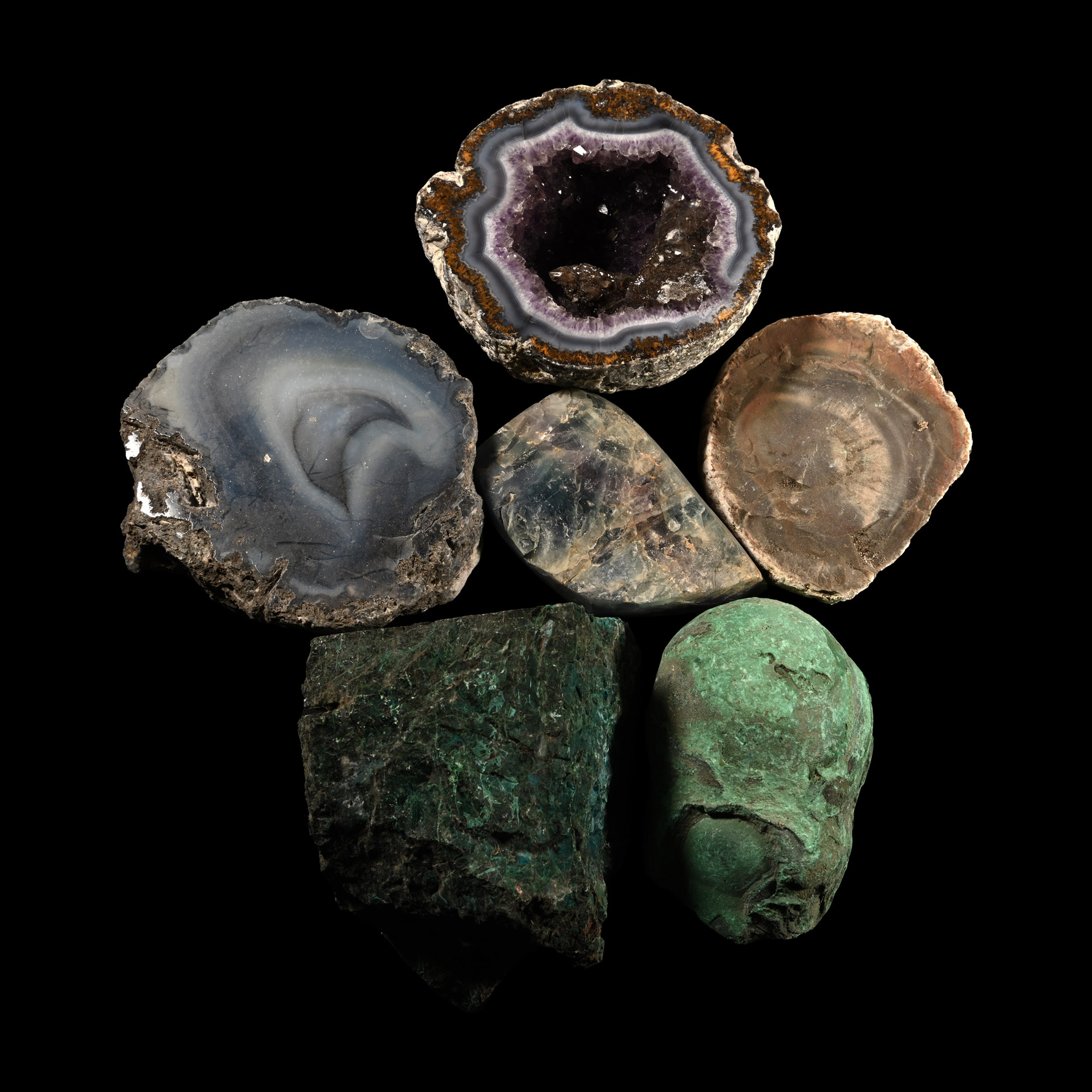 Large Mixed Mineral and Crystal Display Piece Collection [6]