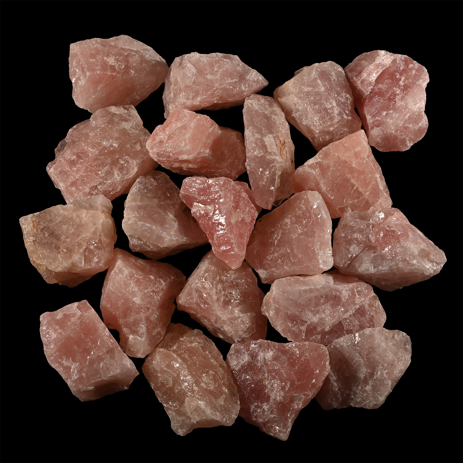 Large Rose Quartz Mineral Specimen Group [20]