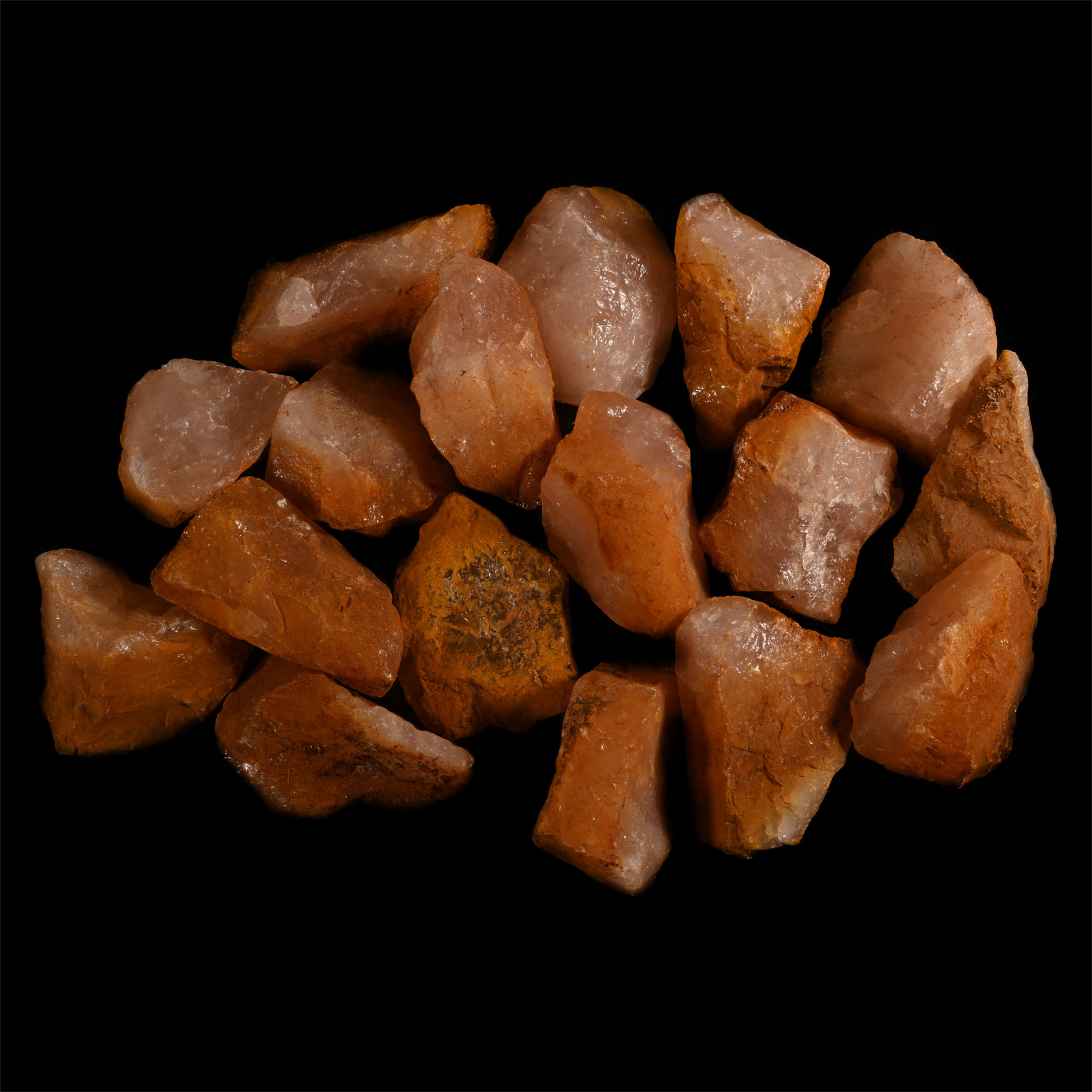 Large Two-Toned Rose Quartz Mineral Specimen Group [17]