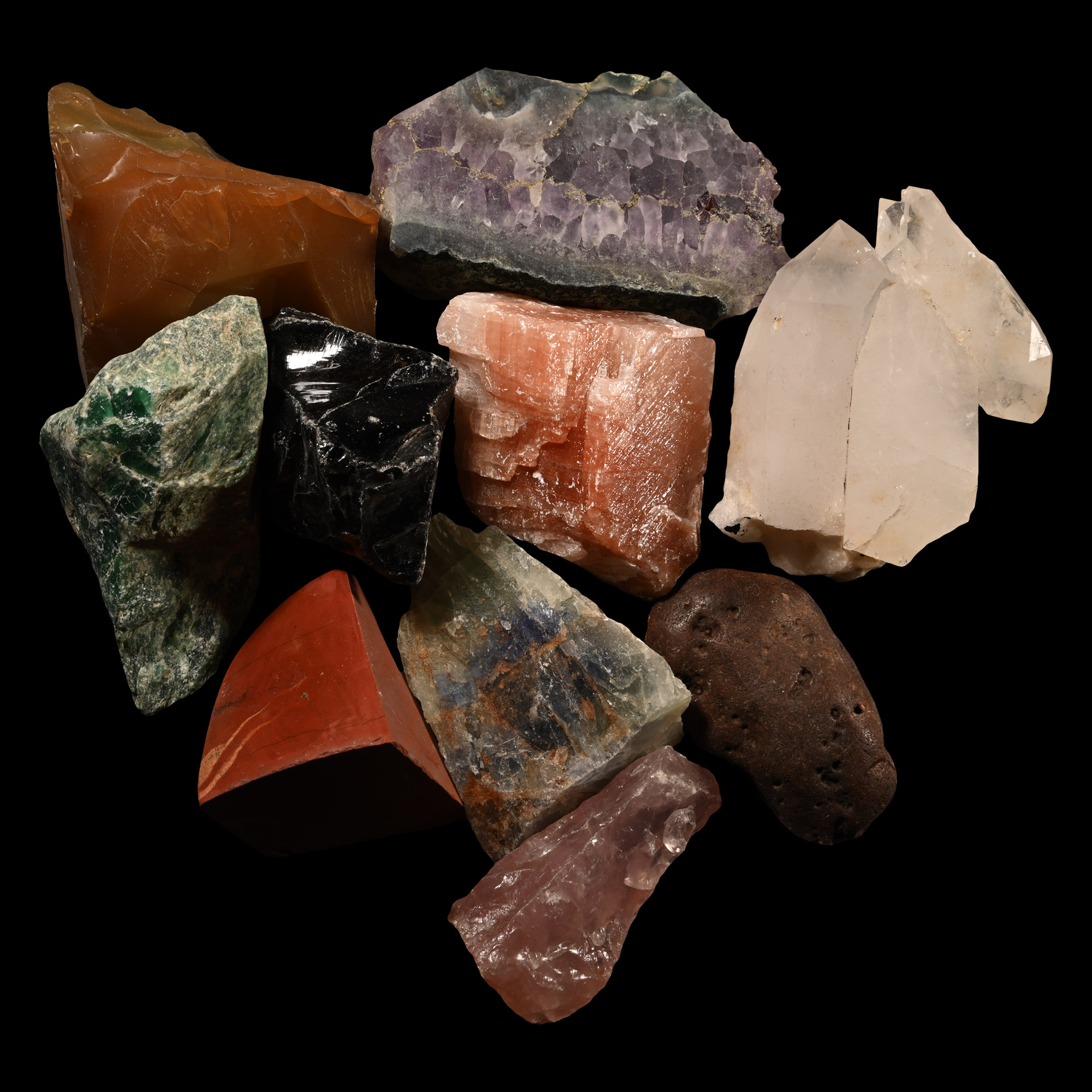 Large Mixed Mineral and Crystal Display Piece Collection [10]