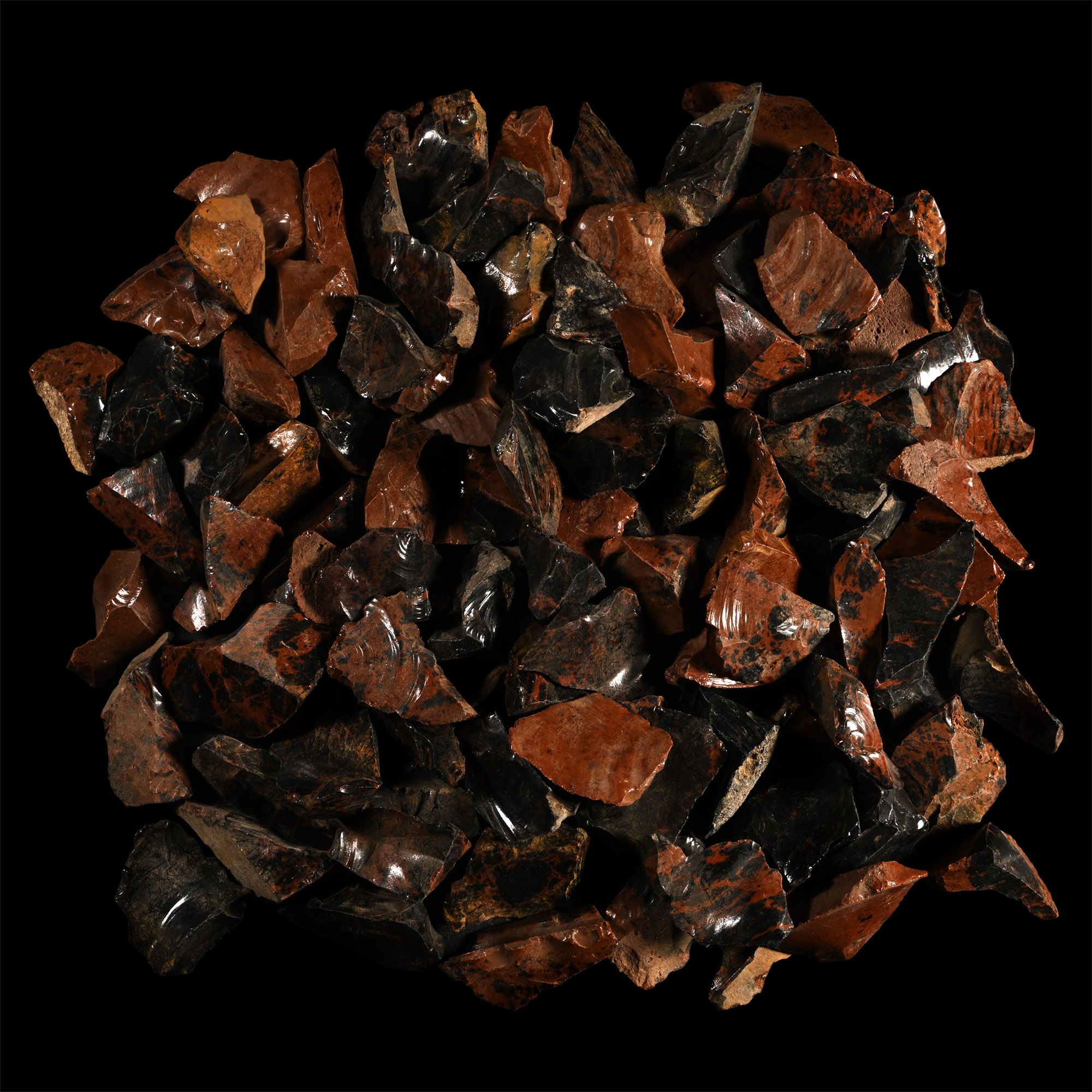 Mahogany Obsidian Volcanic Glass Specimen Group [100]