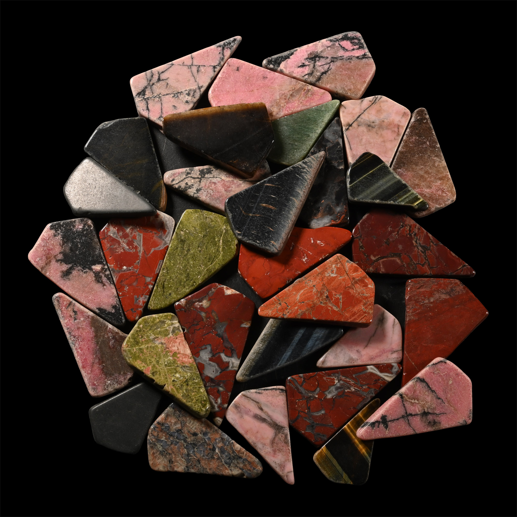 Mixed Polished Stone Gaming Piece Group [31]