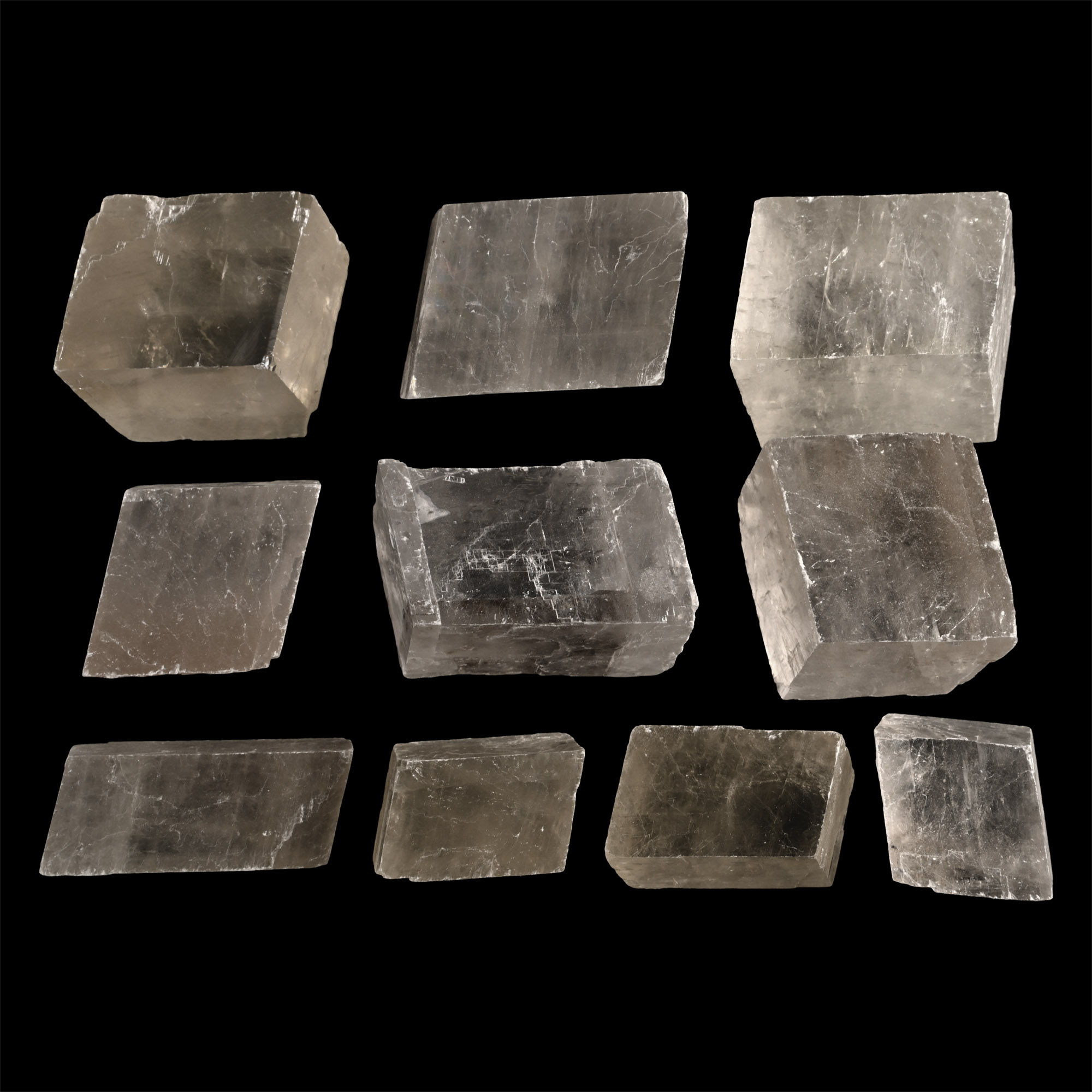 Large Yellowish Iceland Spar Mineral Specimen Group [10]