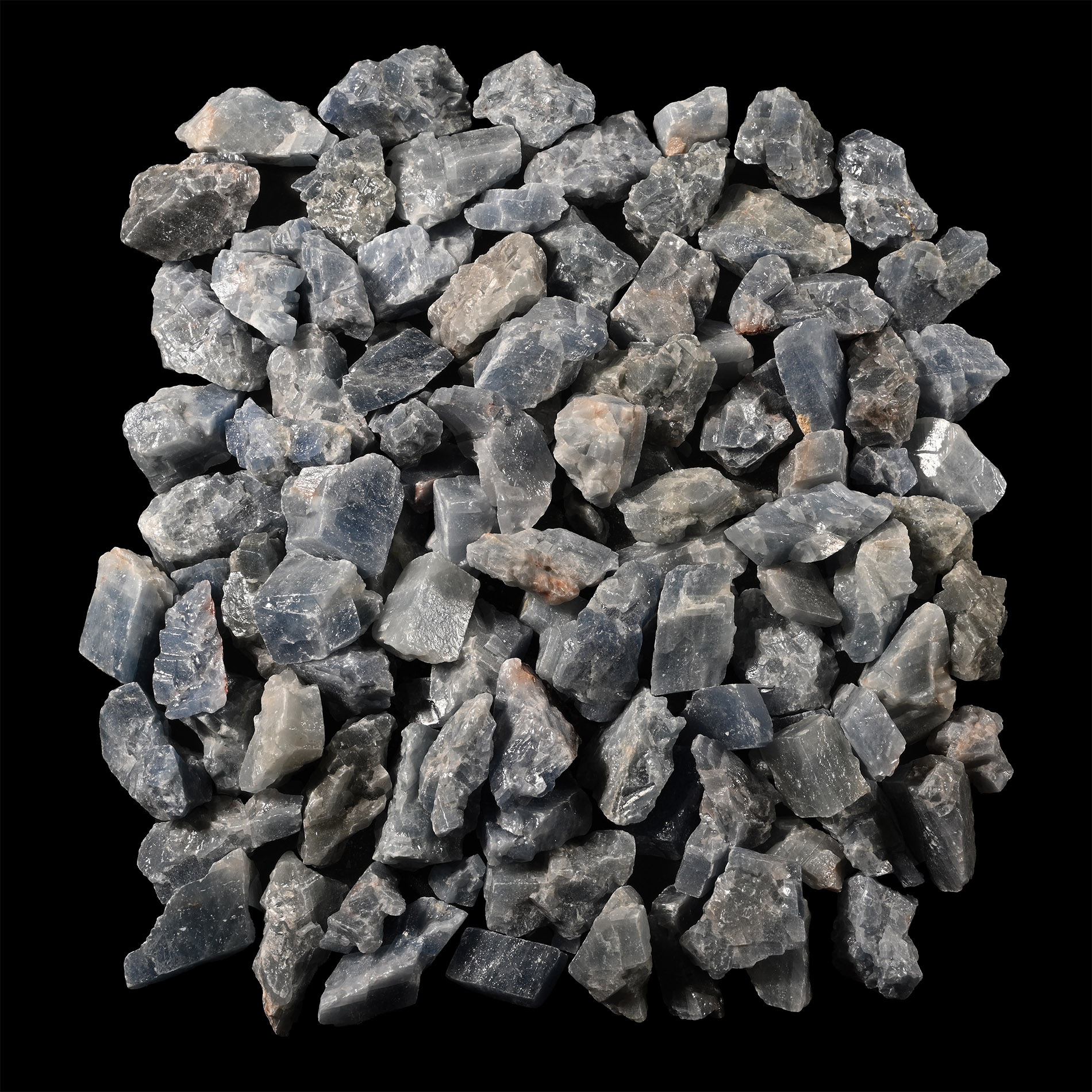 Blue Calcite Mineral Display Specimen Group [100]