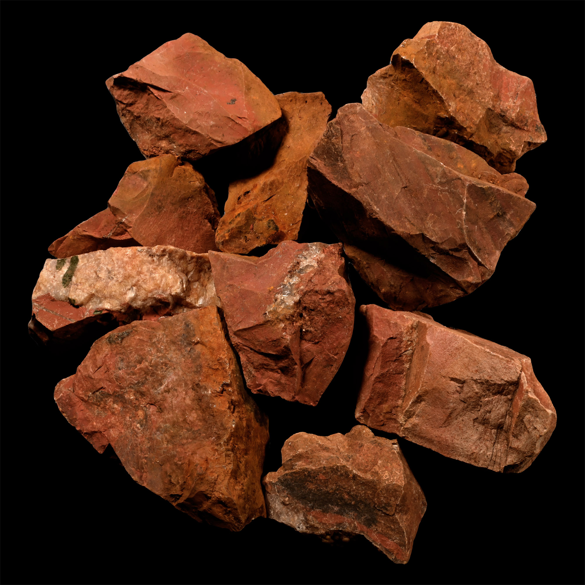 Large Orange Jasper Mineral Specimen Group [10]