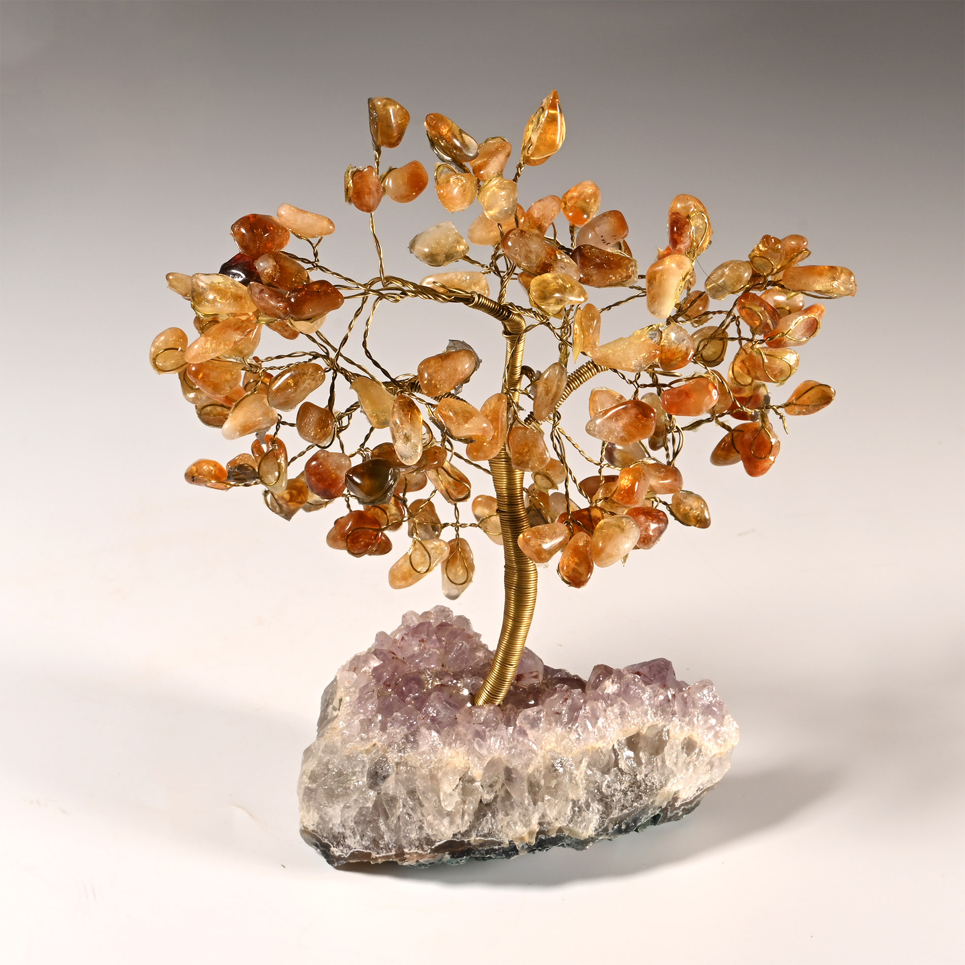 Quartz Crystal Tree on Amethyst Crystal Geode Section