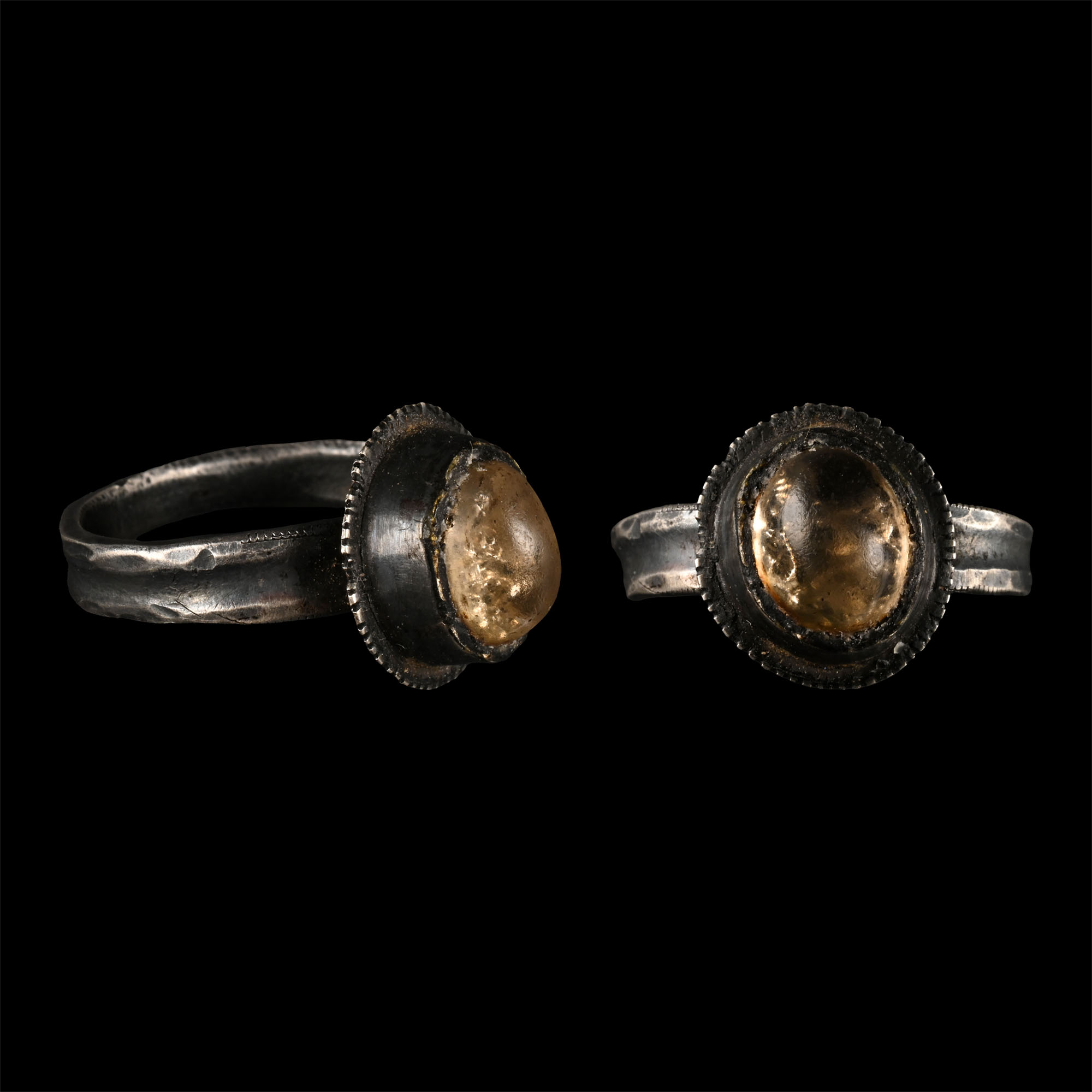 Silver Ring with Rock Crystal Cabochon