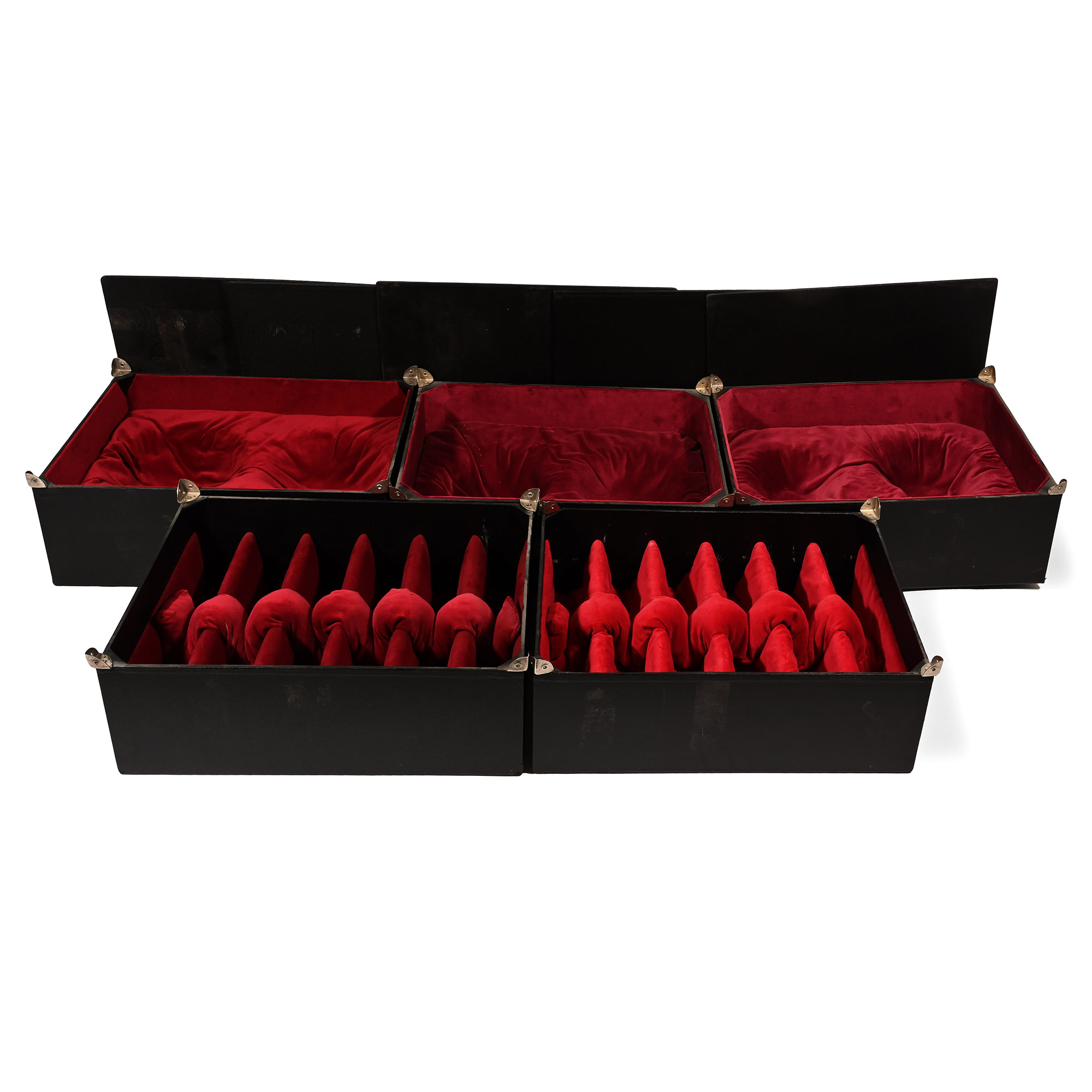Very Large Velvet Lined Artefact Collector's Box Group [5]
