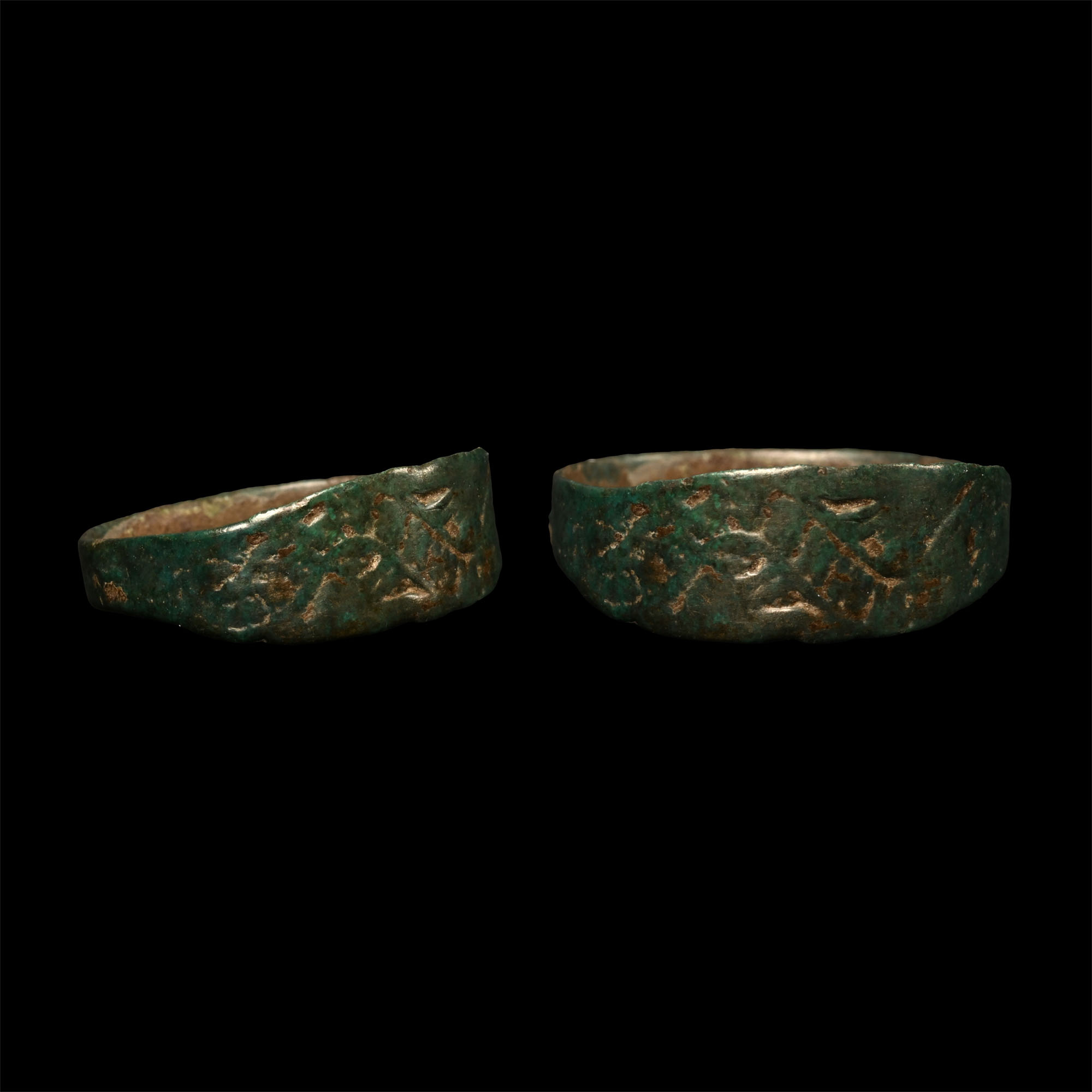 Viking Bronze Ring with Meandering Serpent