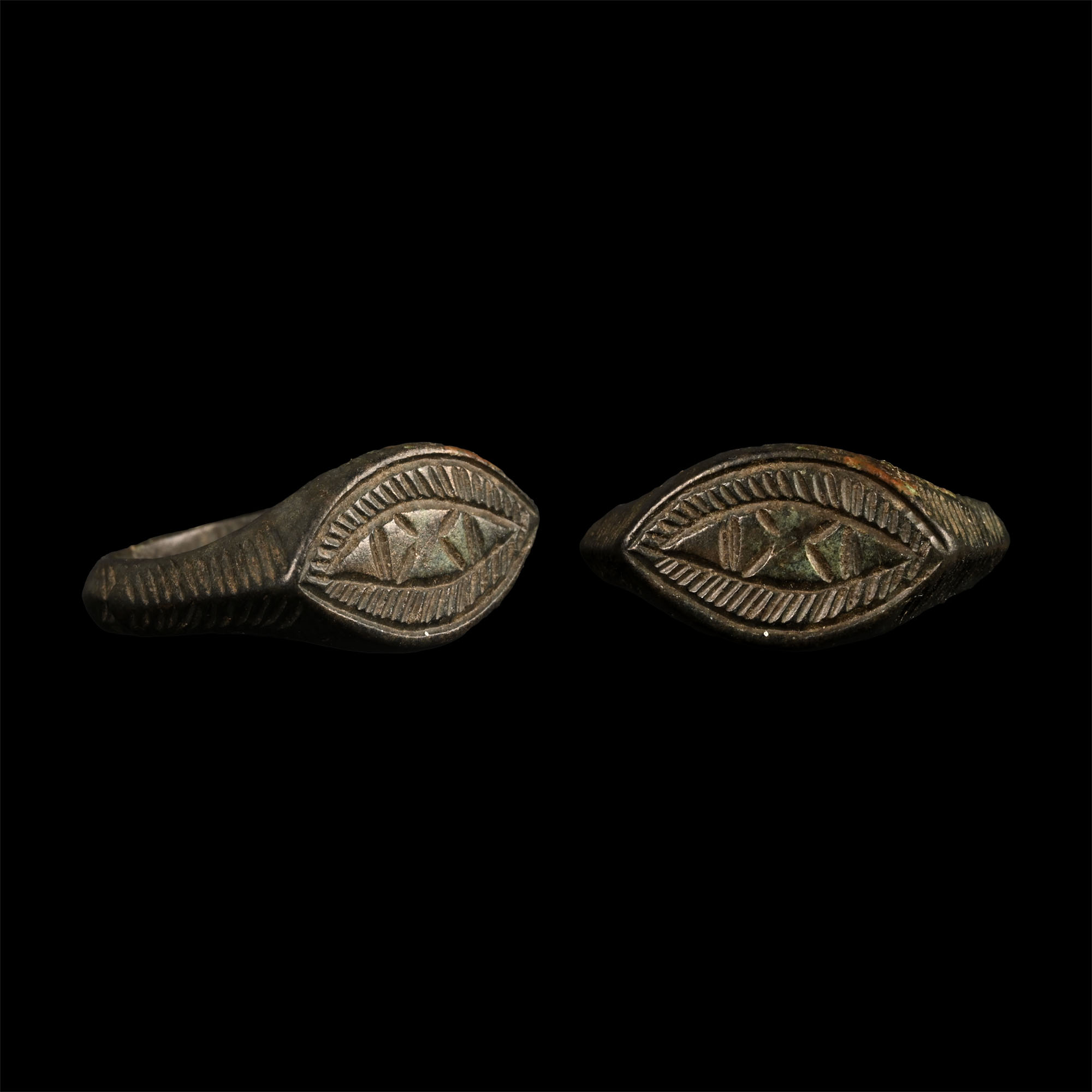 Medieval Bronze Ring with Eye Motif