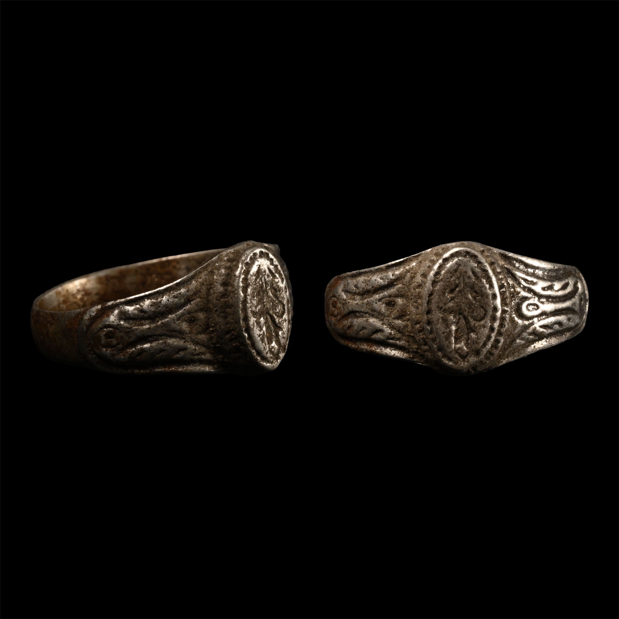 Medieval Silver Ring with Floral Motif