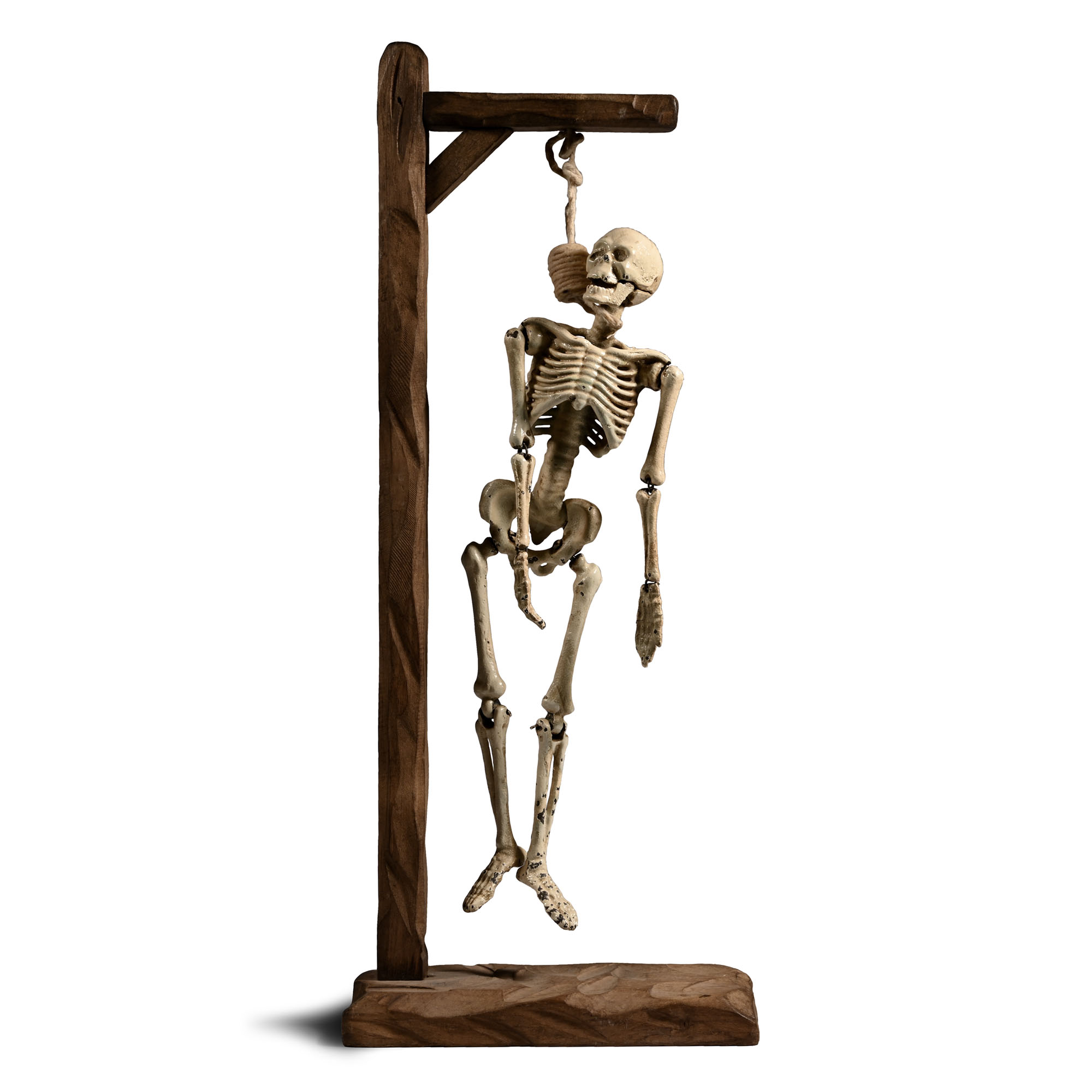 Enamelled Iron Articulated 'Hangman' Skeleton