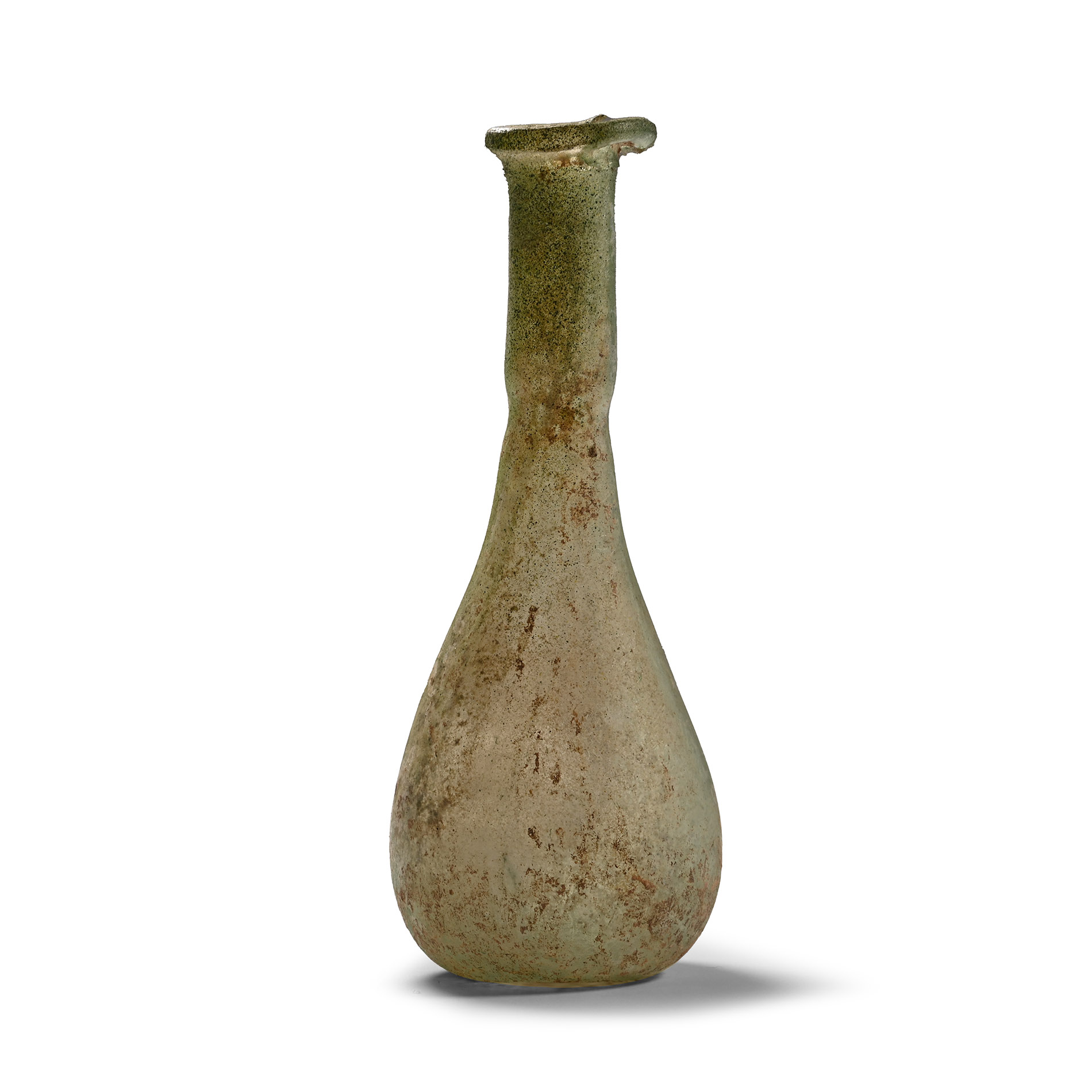 Roman Green Glass Bottle