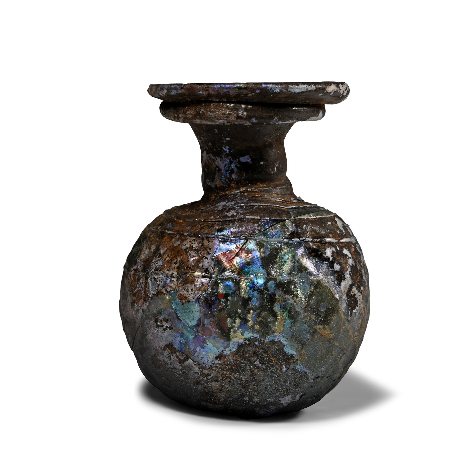 Roman Mould-Blown Glass Flask