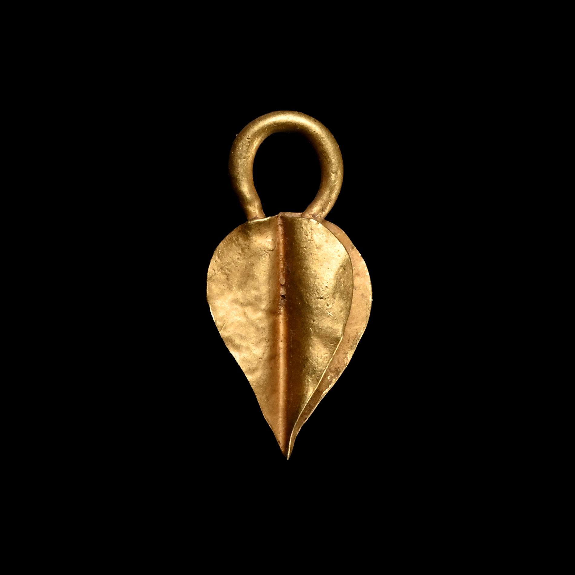 Roman Vine Leaf-Shaped Gold Pendant