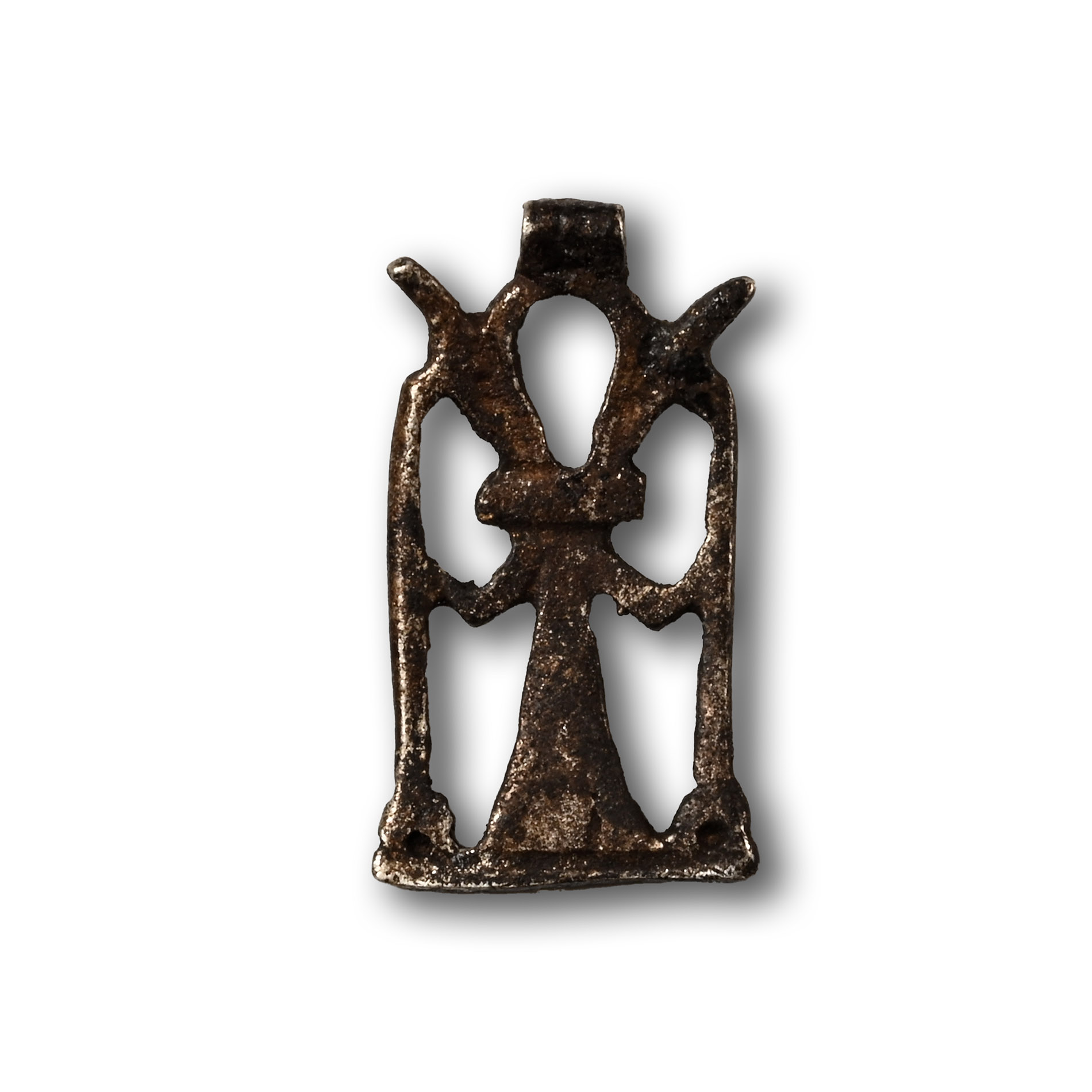 Egyptian Silver Ankh and Was-Sceptre Amulet