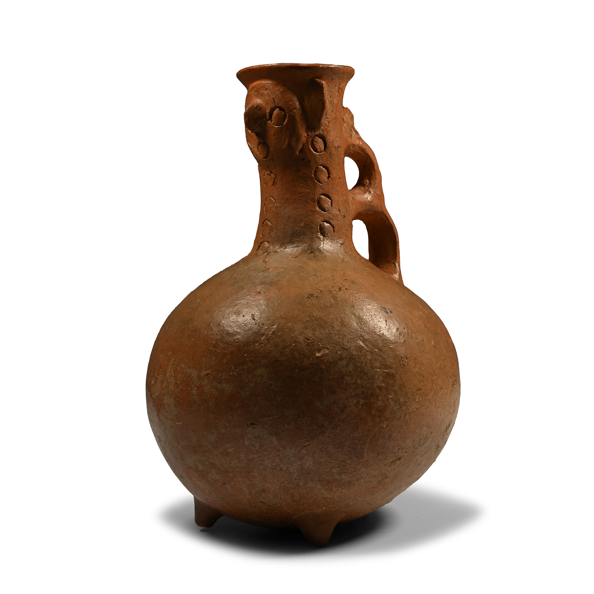 Amlash Terracotta Single-Handled Jug with Head Attachment