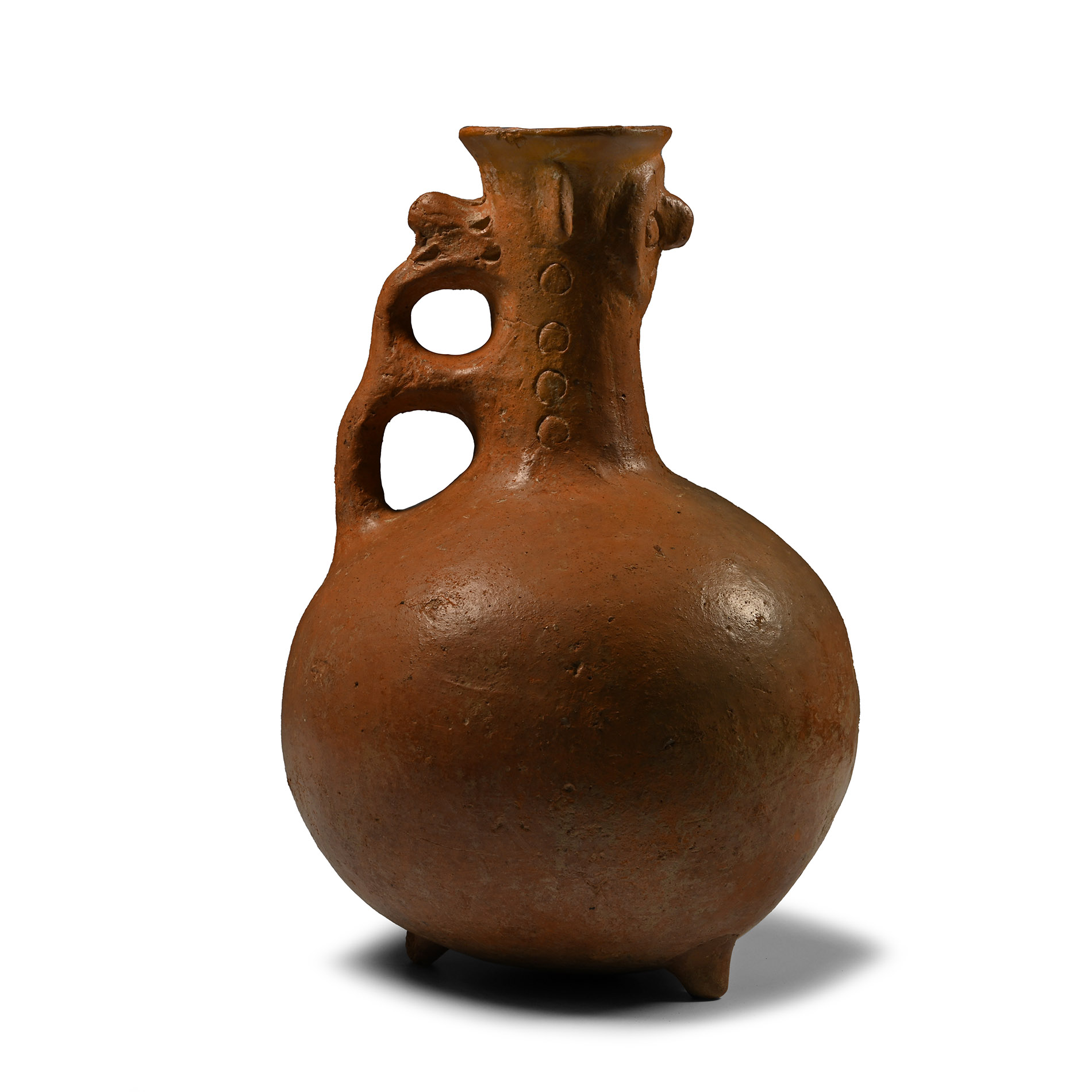 Amlash Terracotta Single-Handled Jug with Head Attachment