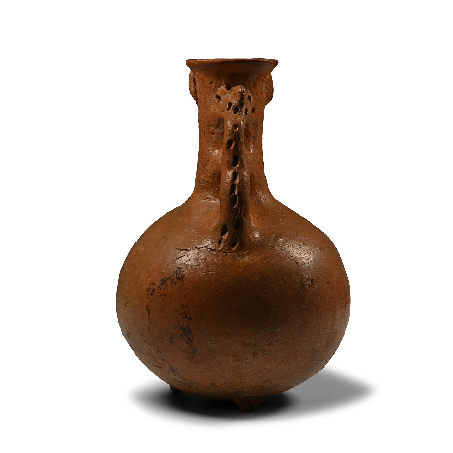 Amlash Terracotta Single-Handled Jug with Head Attachment
