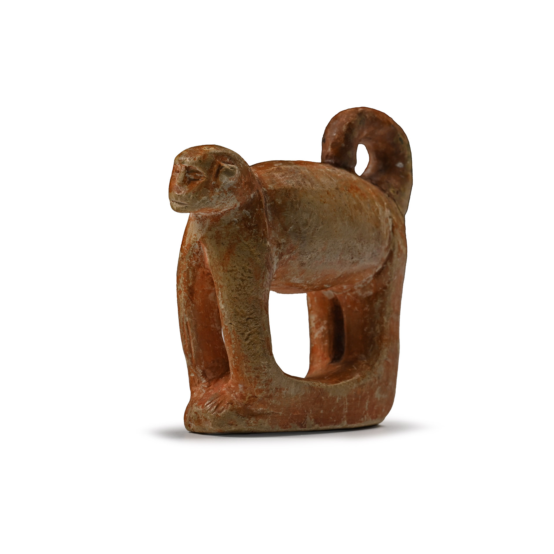 Egyptian Statuette of a Standing Monkey