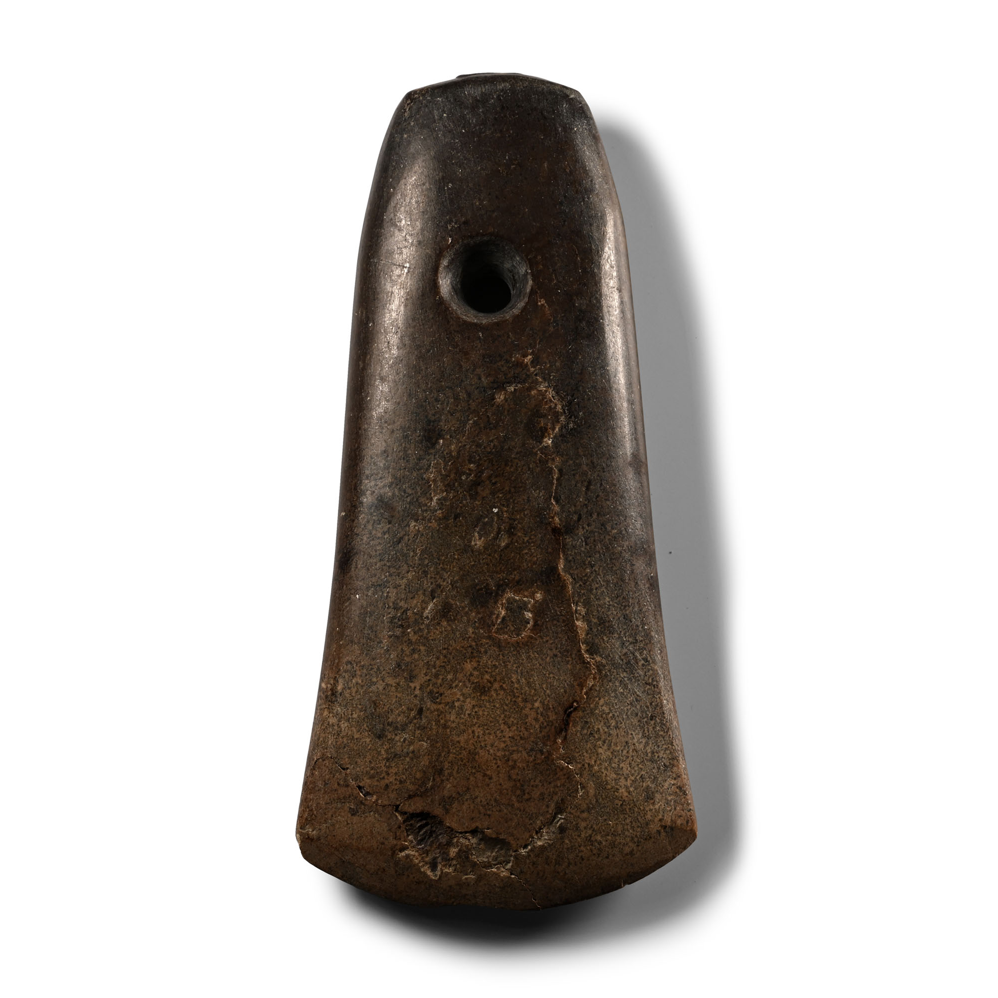 Stone Age Perforated Polished Axe Blade