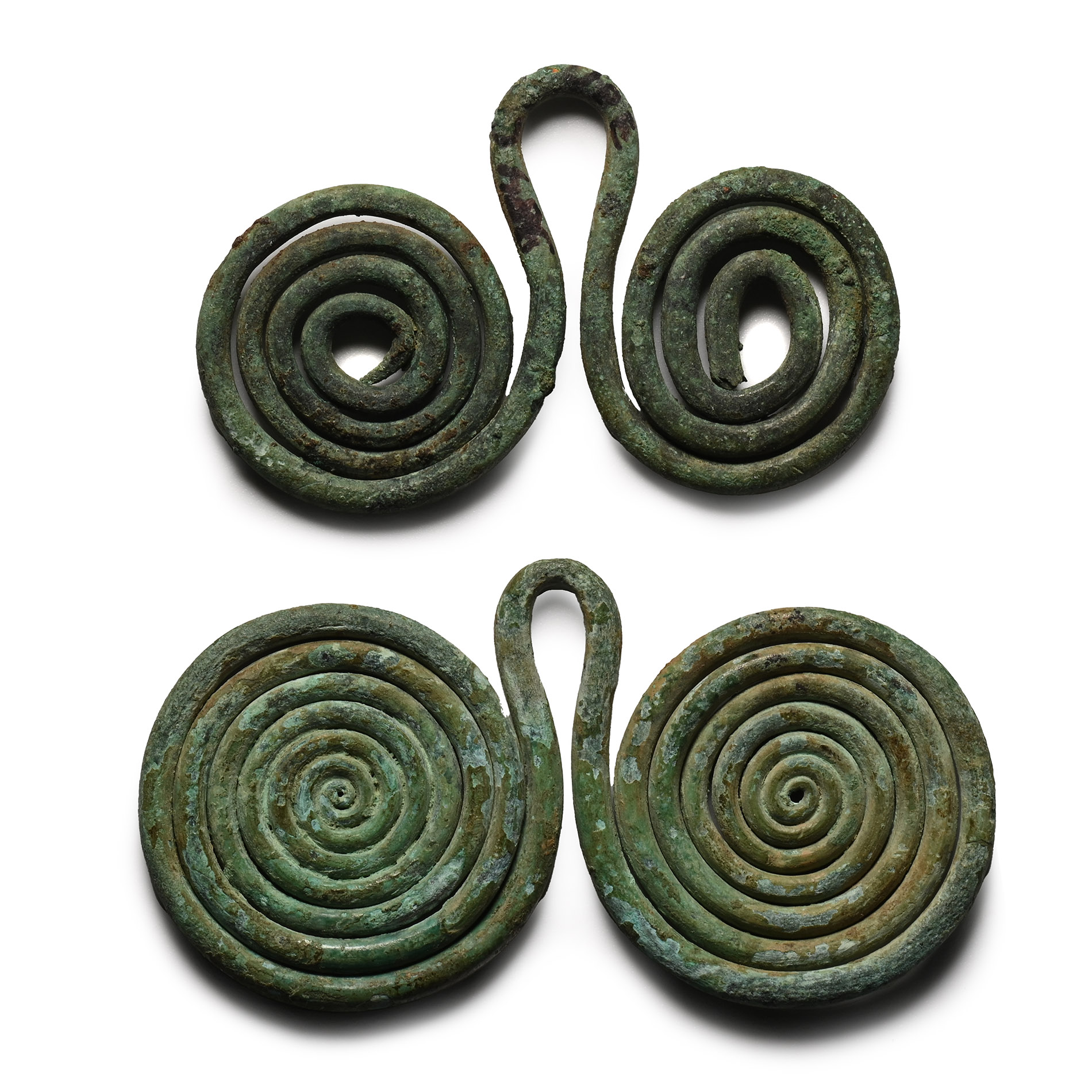 Bronze Age Spiral Pendant Pair