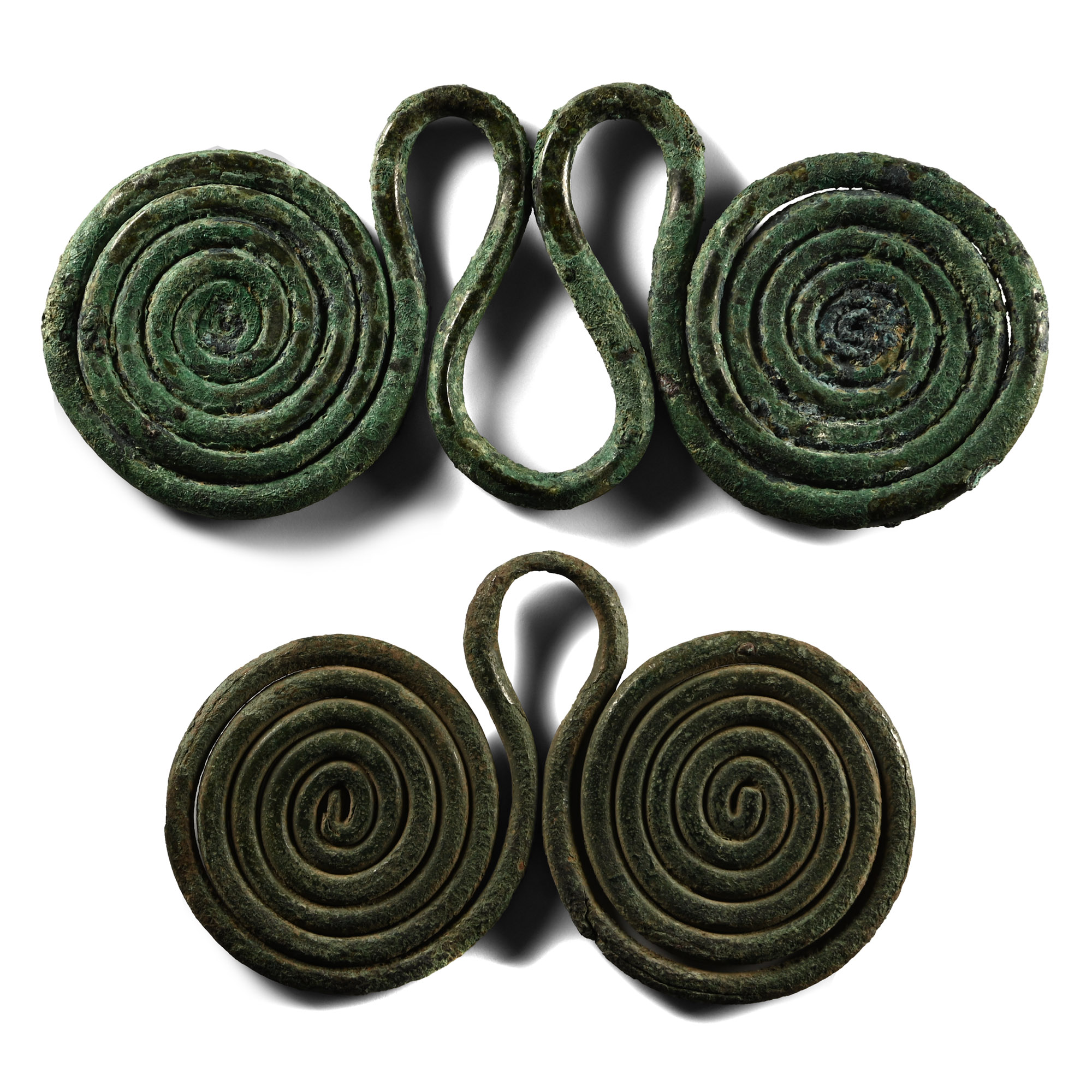 Bronze Age Spiral Pendant Pair