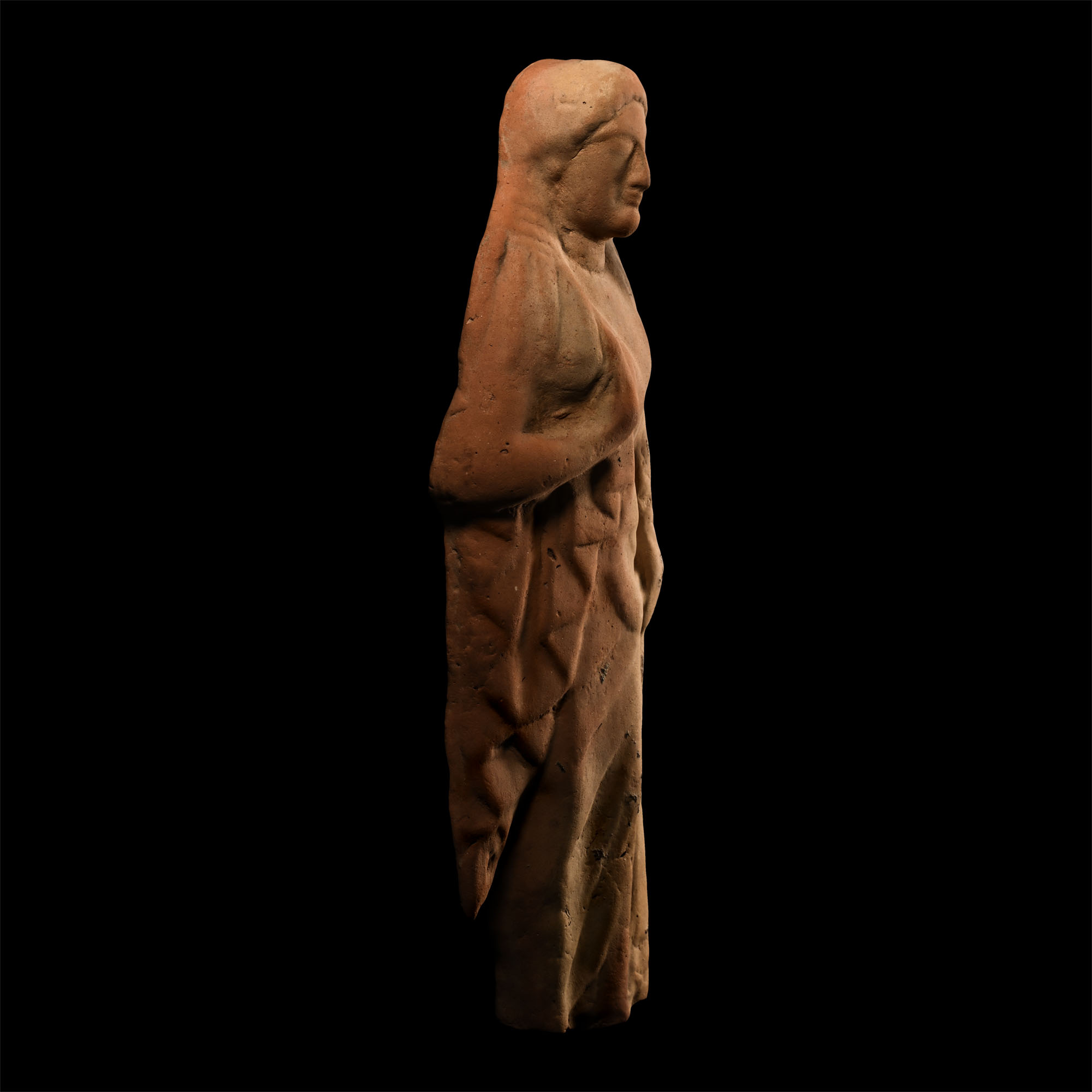 Archaic Greek Terracotta Statue of a Kore