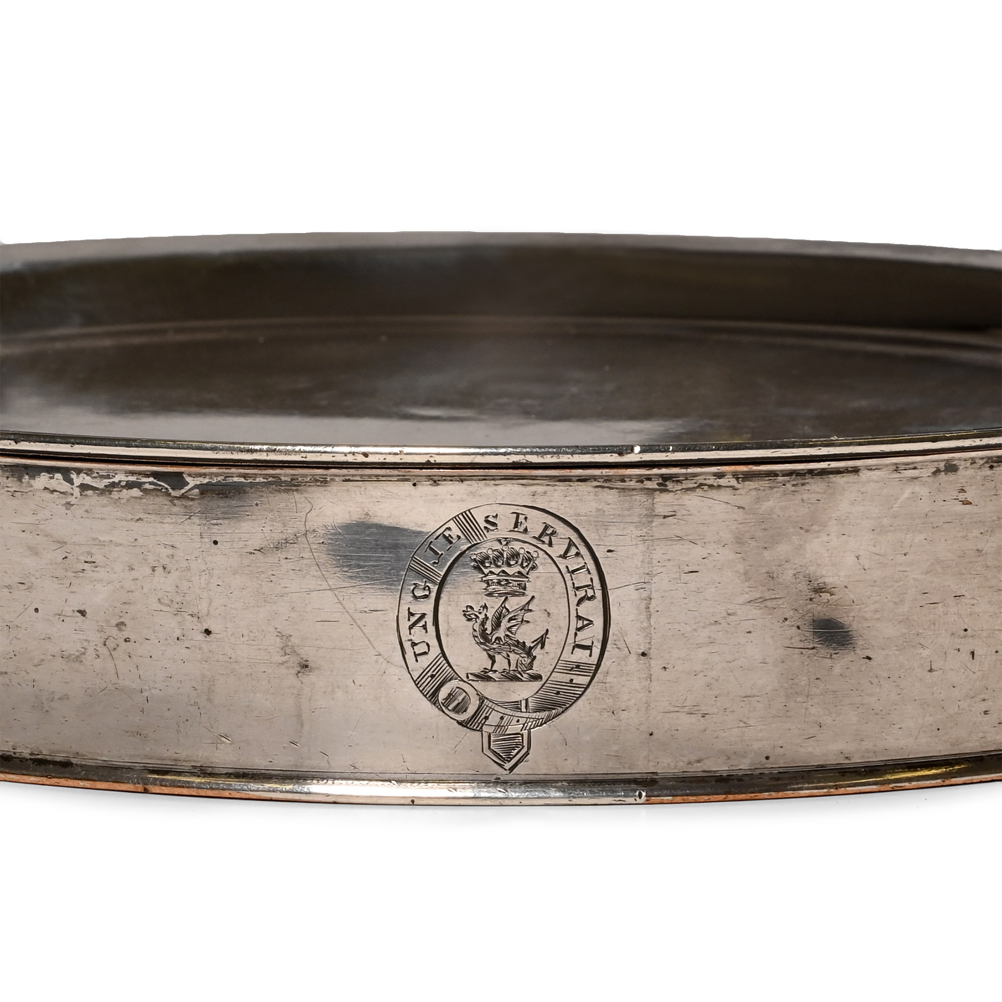 Highclere Castle White Metal Plate Warmer Set with Crest of Lord Carnarvon