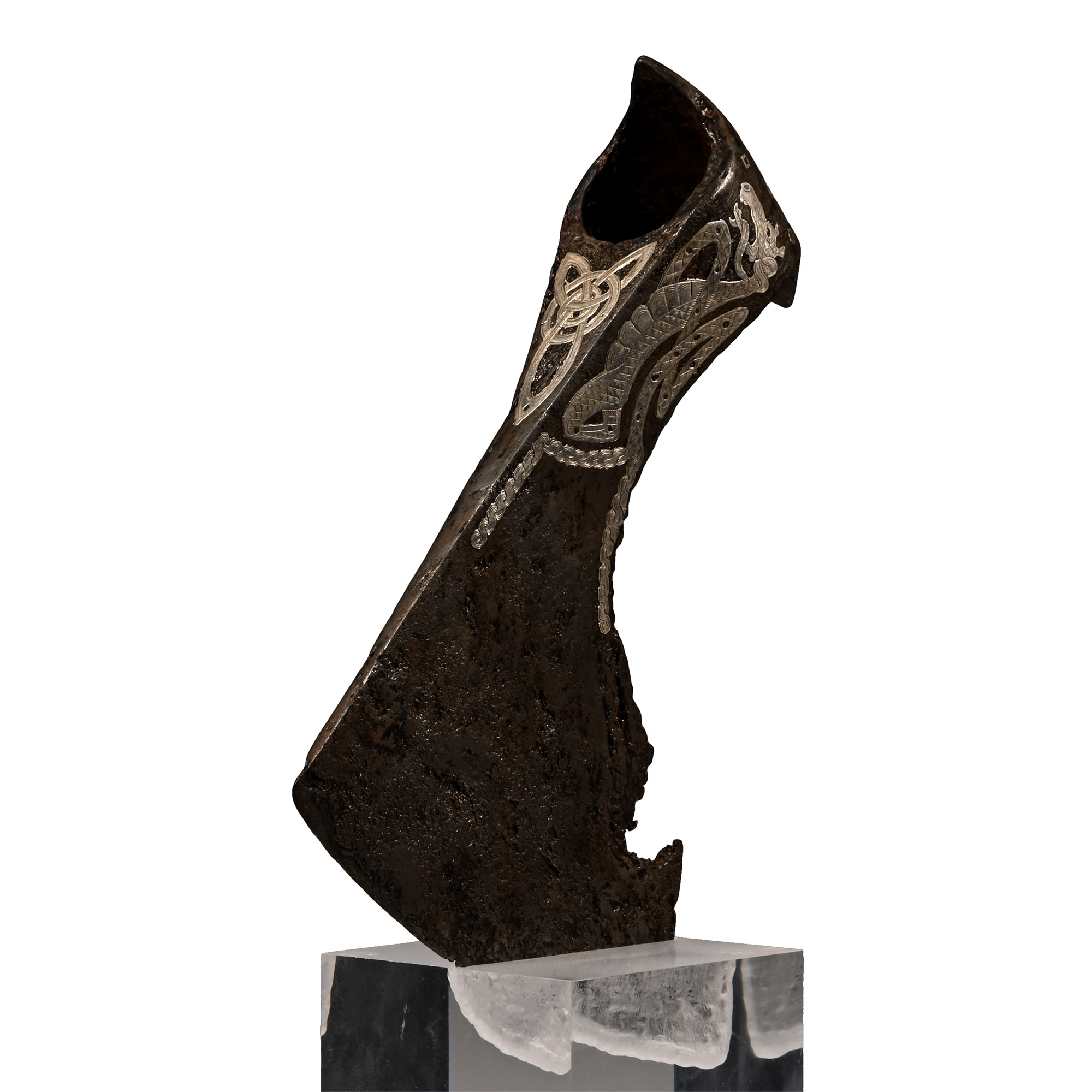 Viking Battle Axe Head with Silver Inlays