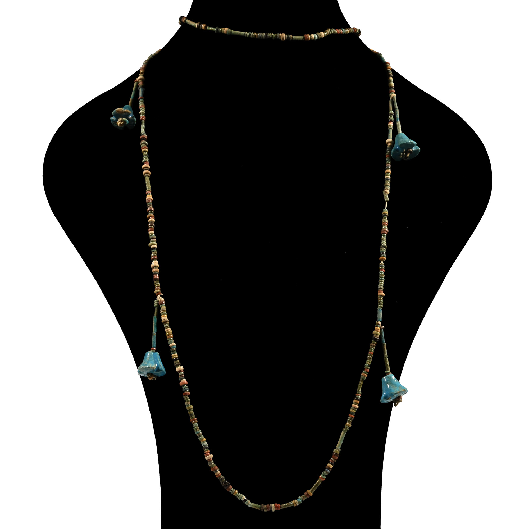 Egyptian Bead Necklace with Lotus Flowers
