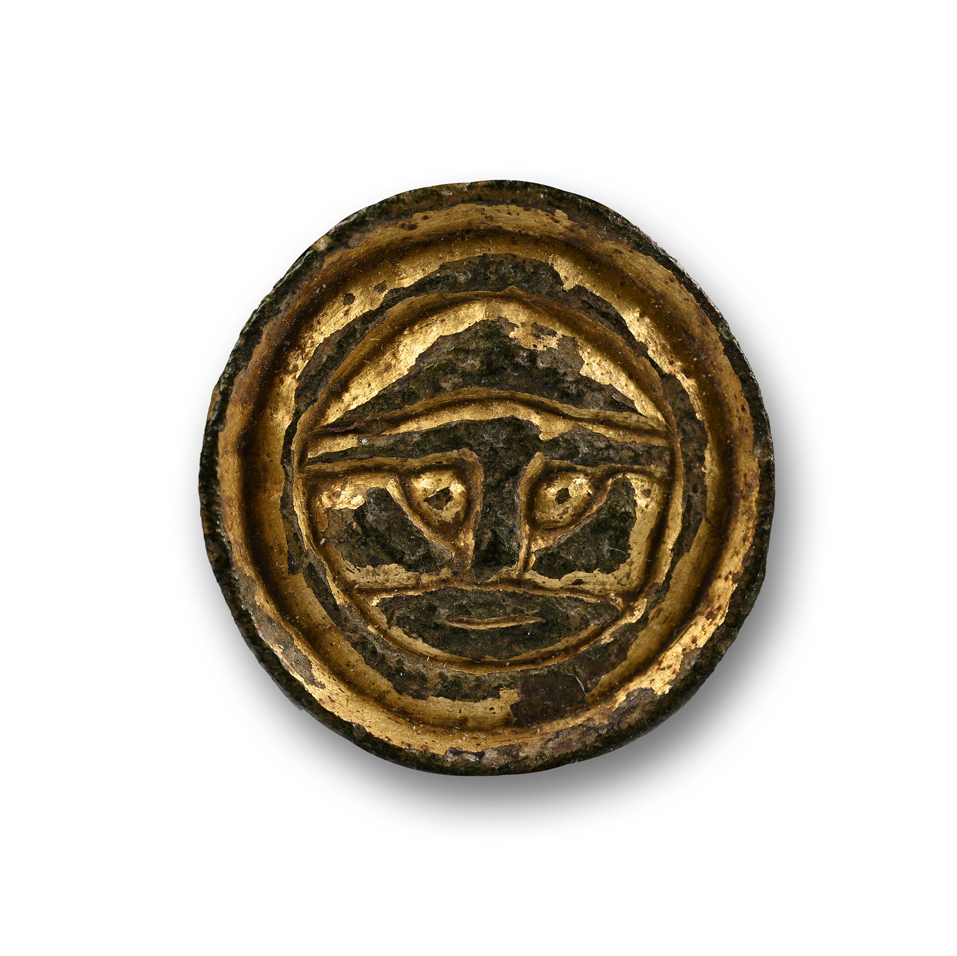 Anglo-Saxon Gilt-Bronze Button Brooch