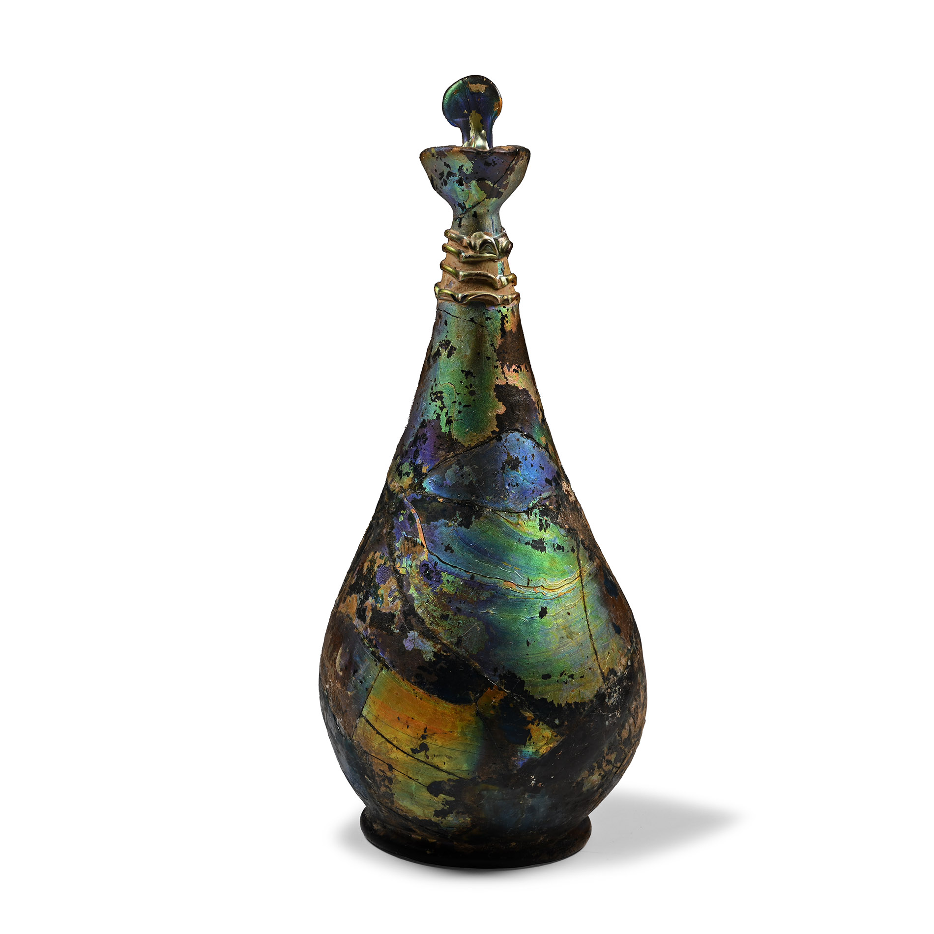 Large Western Asiatic Piriform Glass Jug with Iridescence