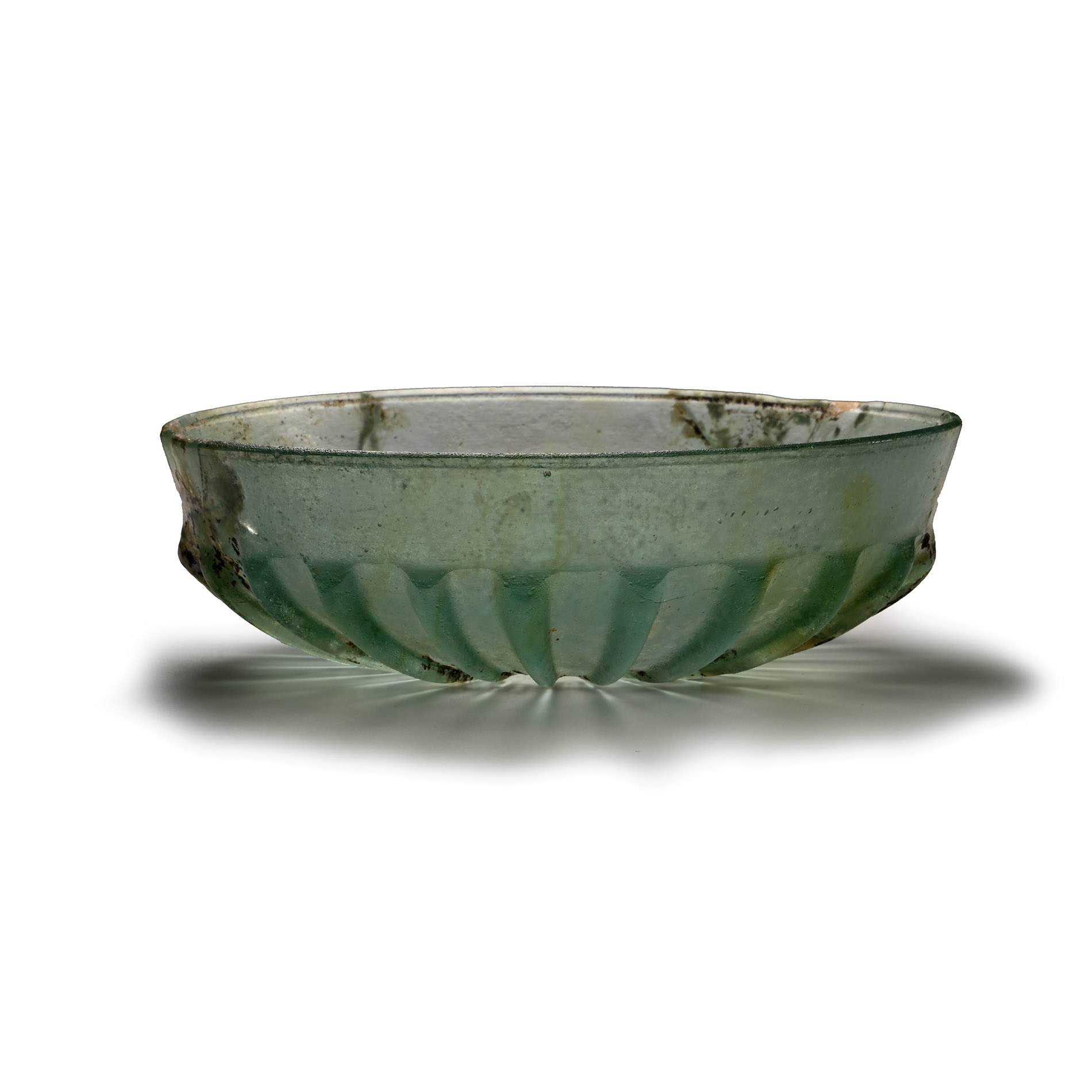 Roman Glass Ribbed Vessel