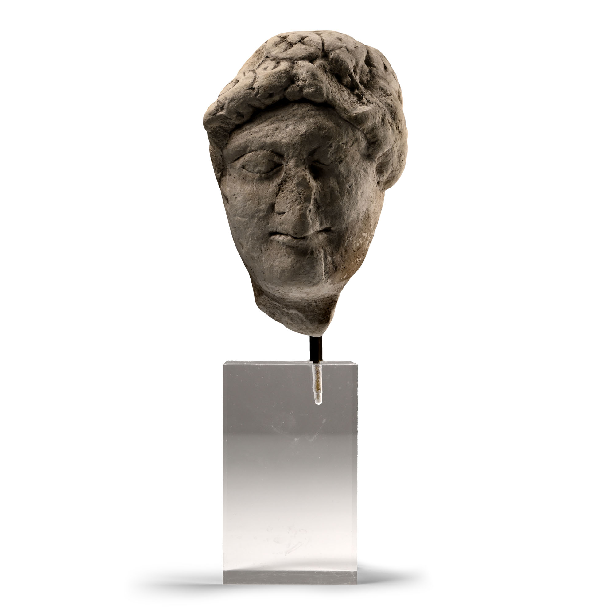 Cypriot Head of a Youth with a Floral Crown