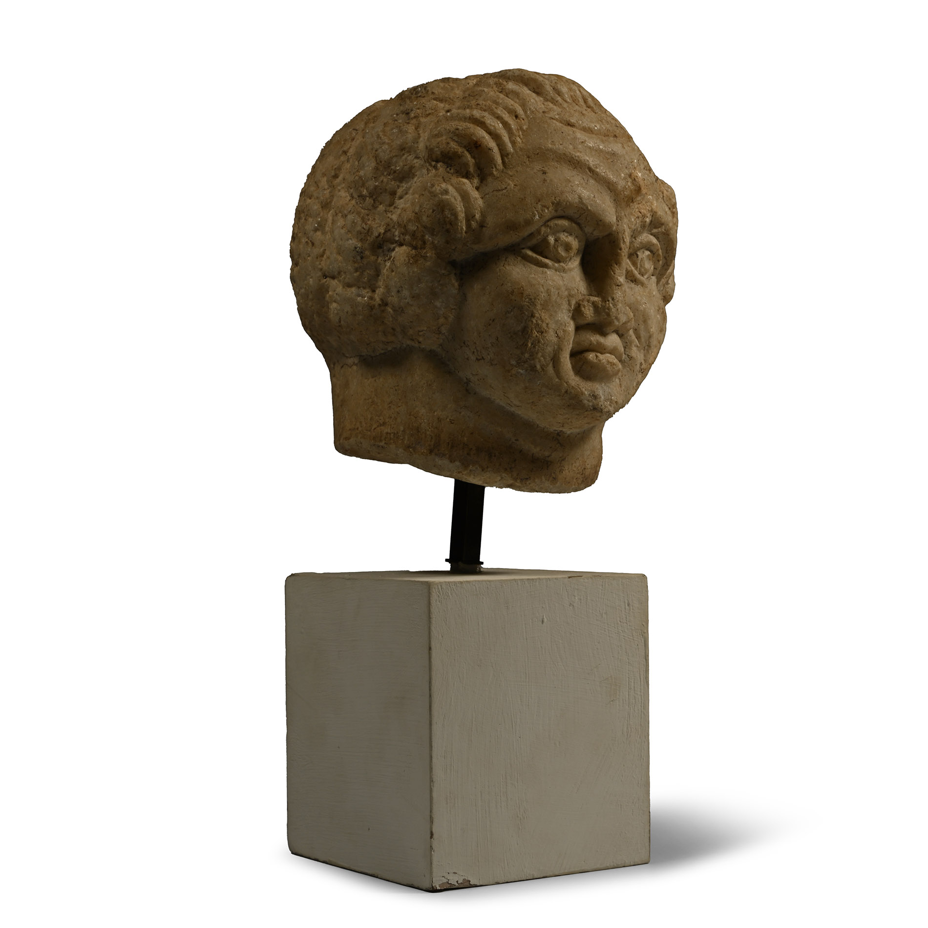 Roman Marble Portrait Head of a Putto
