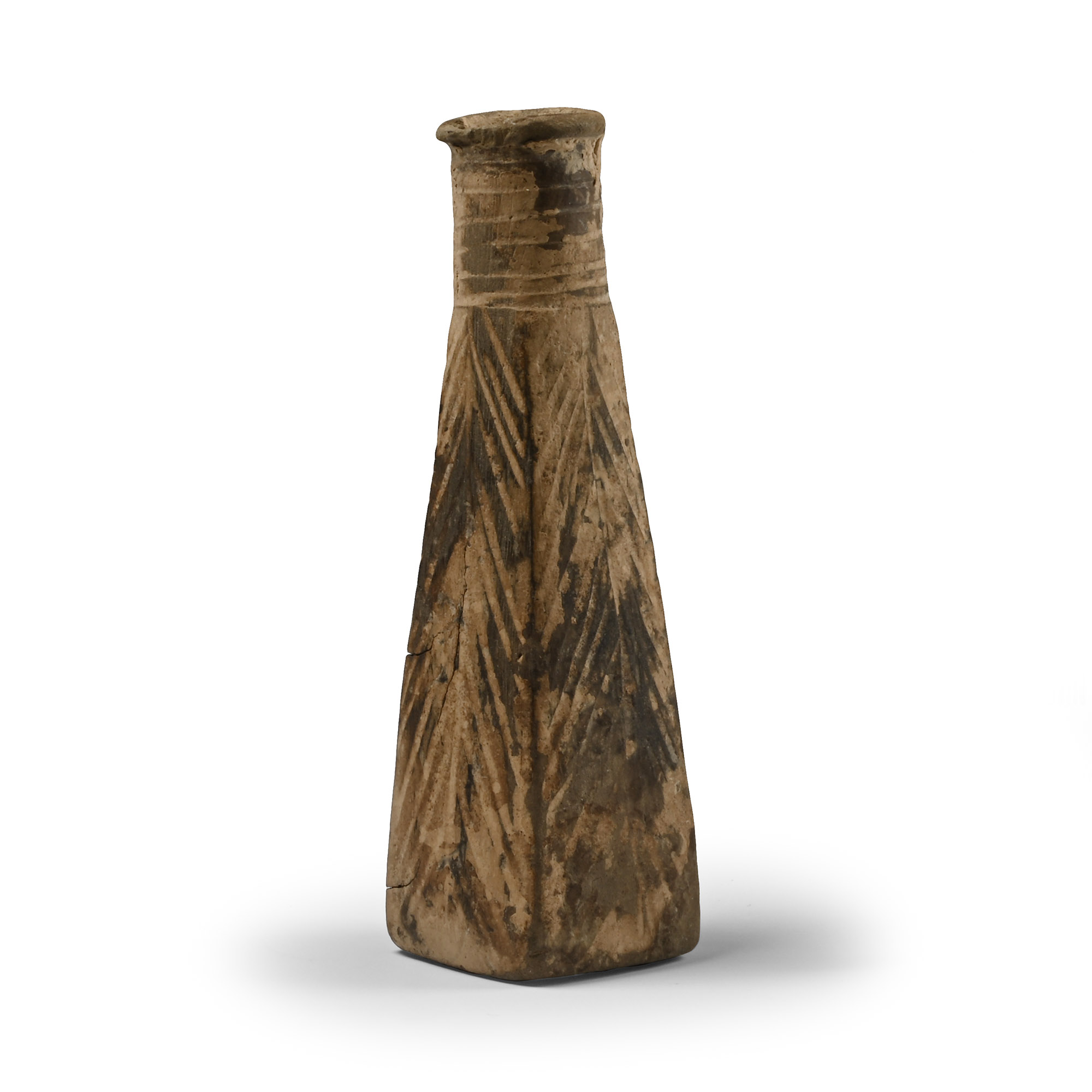 Western Asiatic Terracotta Flask with Incised Decoration