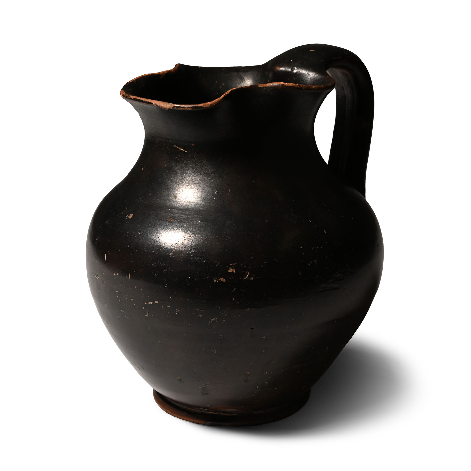Greek Black-Glazed Trefoil Oinochoe