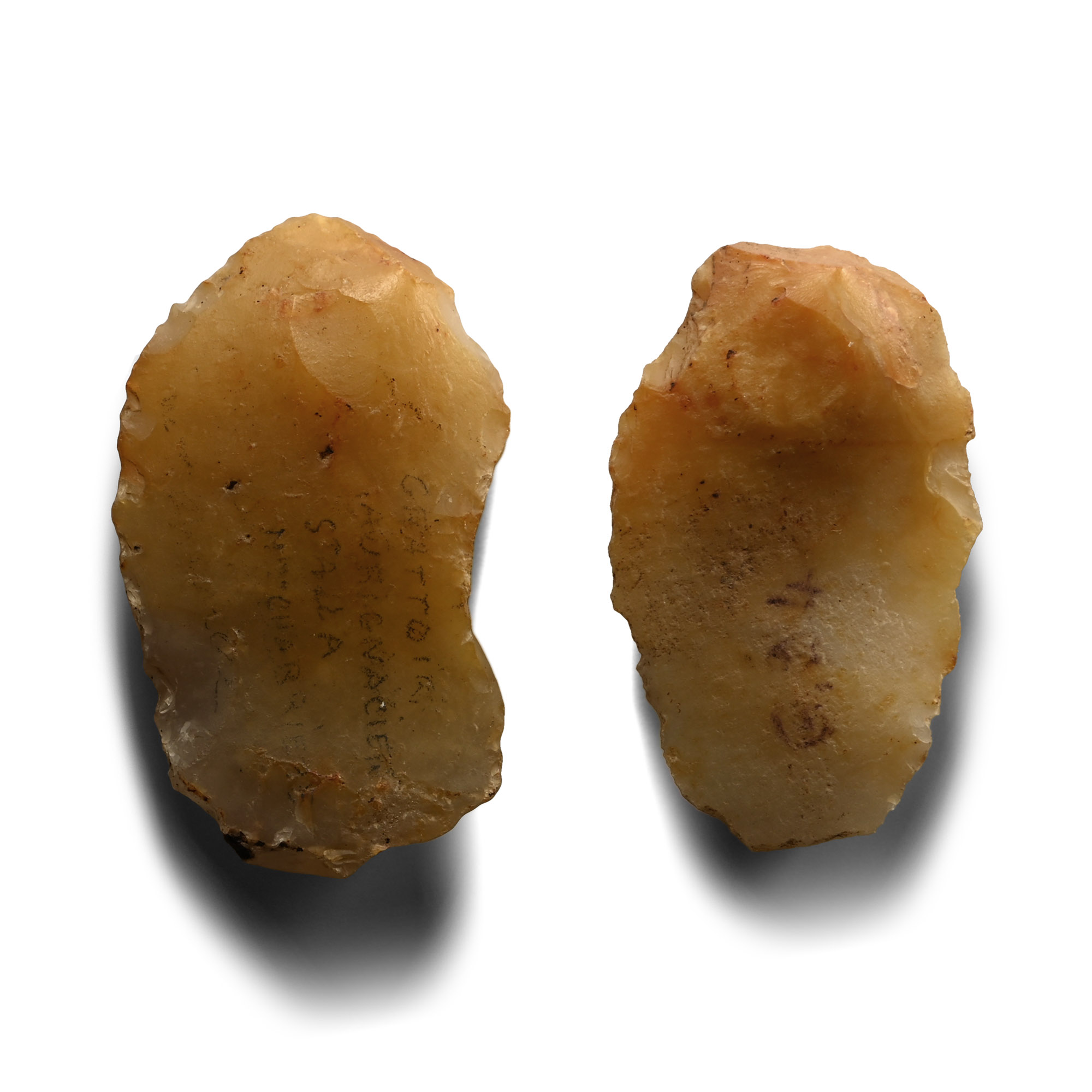Stone Age French Aurignacian Scrapers in Chalcedony