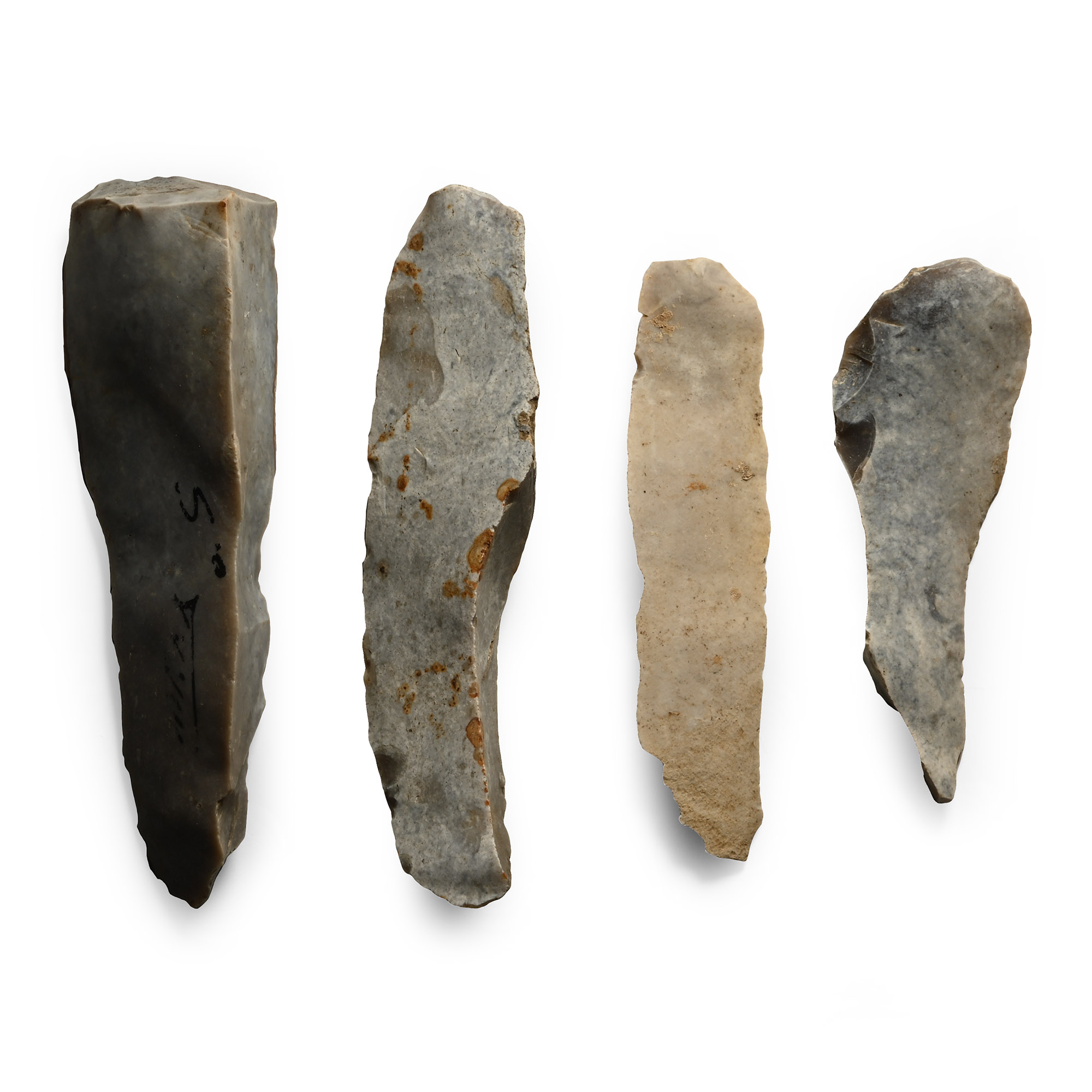 Stone Age Long Flint Knife Blade Group from Spiennes